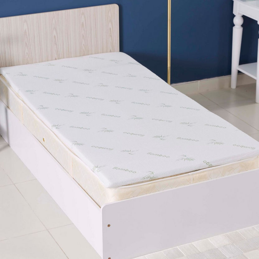 Comfort Bamboo Memory Foam Single Mattress Topper - 90x200 cm-Protectors and Toppers-image-0