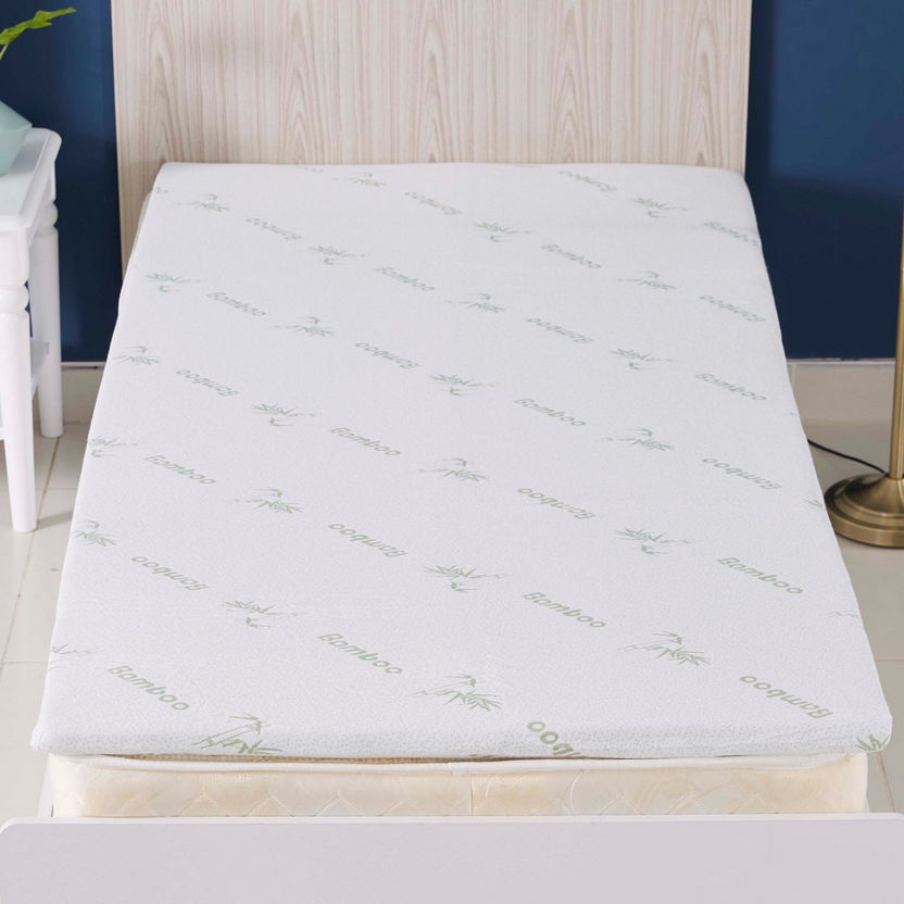 Comfort Bamboo Memory Foam Single Mattress Topper - 90x200 cm-Protectors and Toppers-image-1