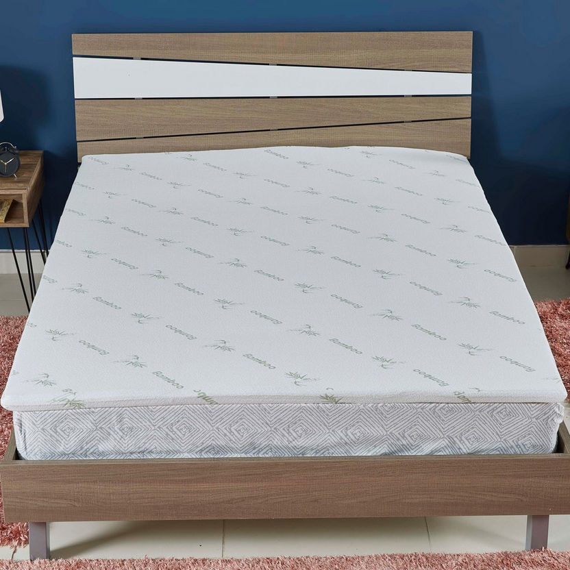 Comfort Bamboo Memory Foam Queen Size Mattress Topper - 150x200 cm-Protectors and Toppers-image-1