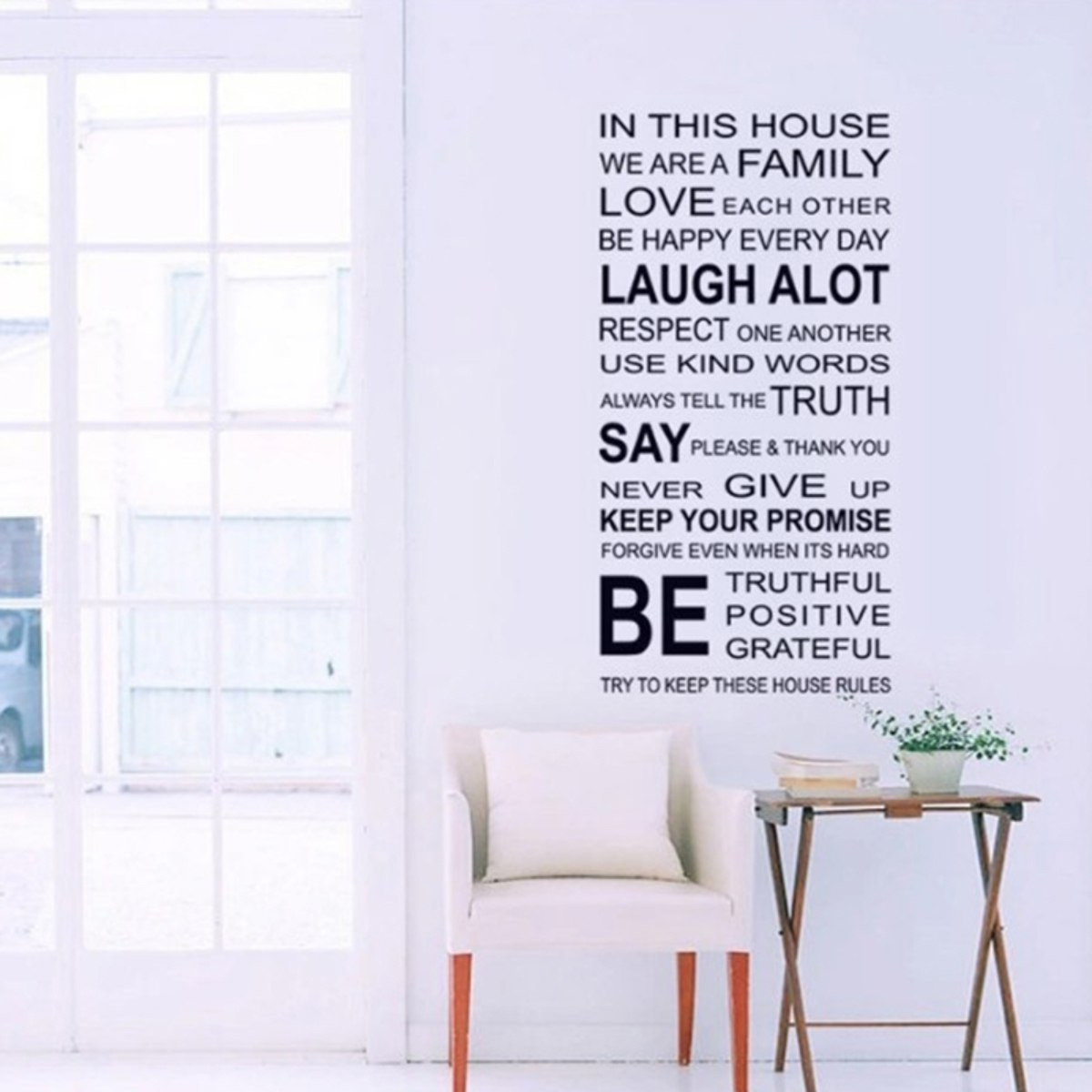 Crest We are a Family Slogan Wall Decal - 60x90 cm-hbxhomeware-hbxkidsandyouth-image-1