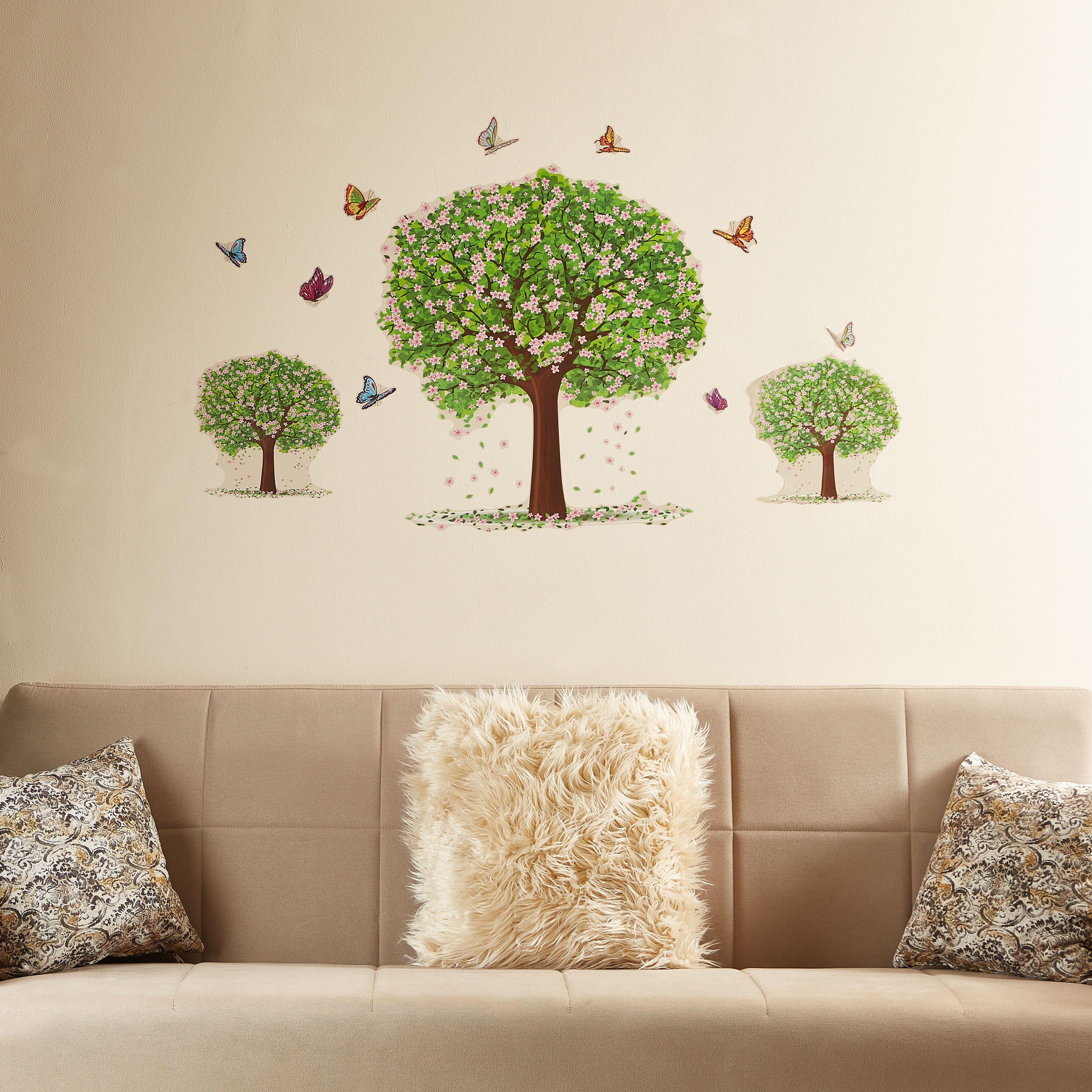 ملصق حائط بطبعات أشجار وفراشات من كريست - 60x90 سم-hbxhomeware-hbxkidsandyouth-image-3