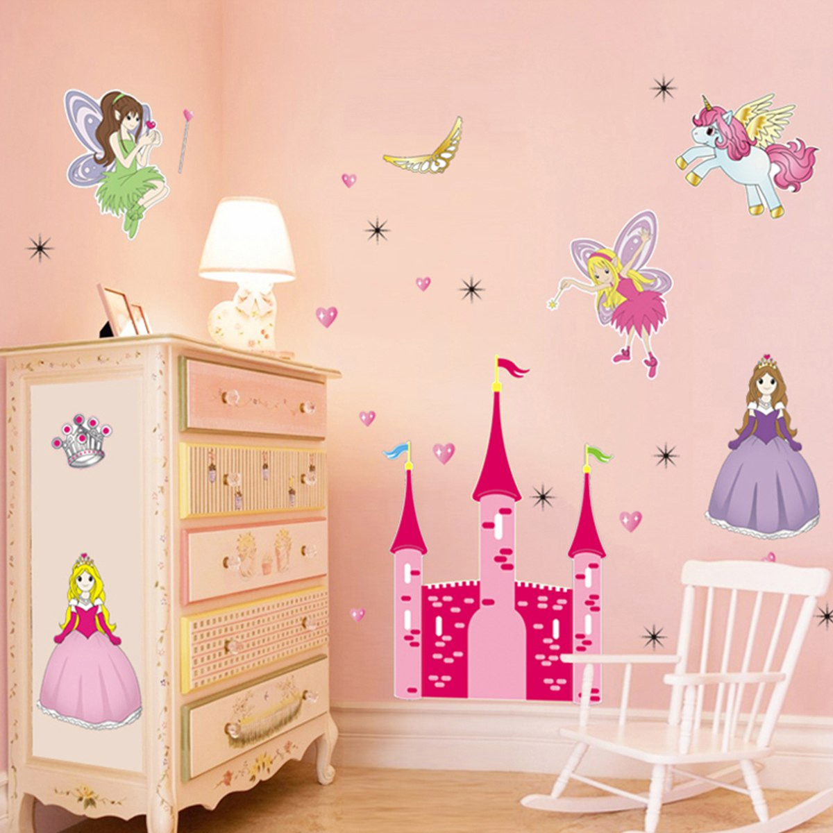 Crest Girl's Magical Princess Castle Wall Decal - 60x90 cm-hbxhomeware-hbxkidsandyouth-image-1