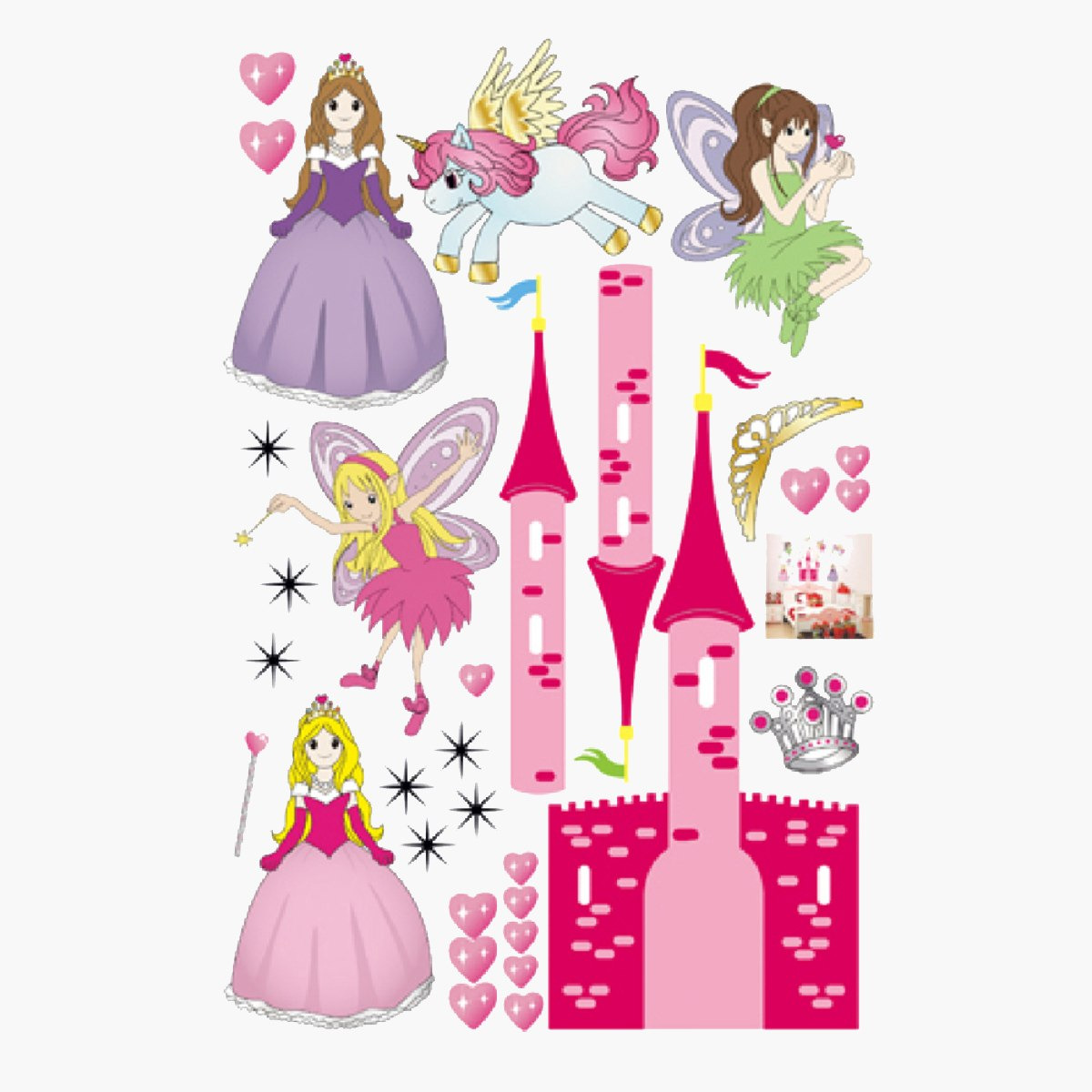 Crest Girl's Magical Princess Castle Wall Decal - 60x90 cm-hbxhomeware-hbxkidsandyouth-image-2