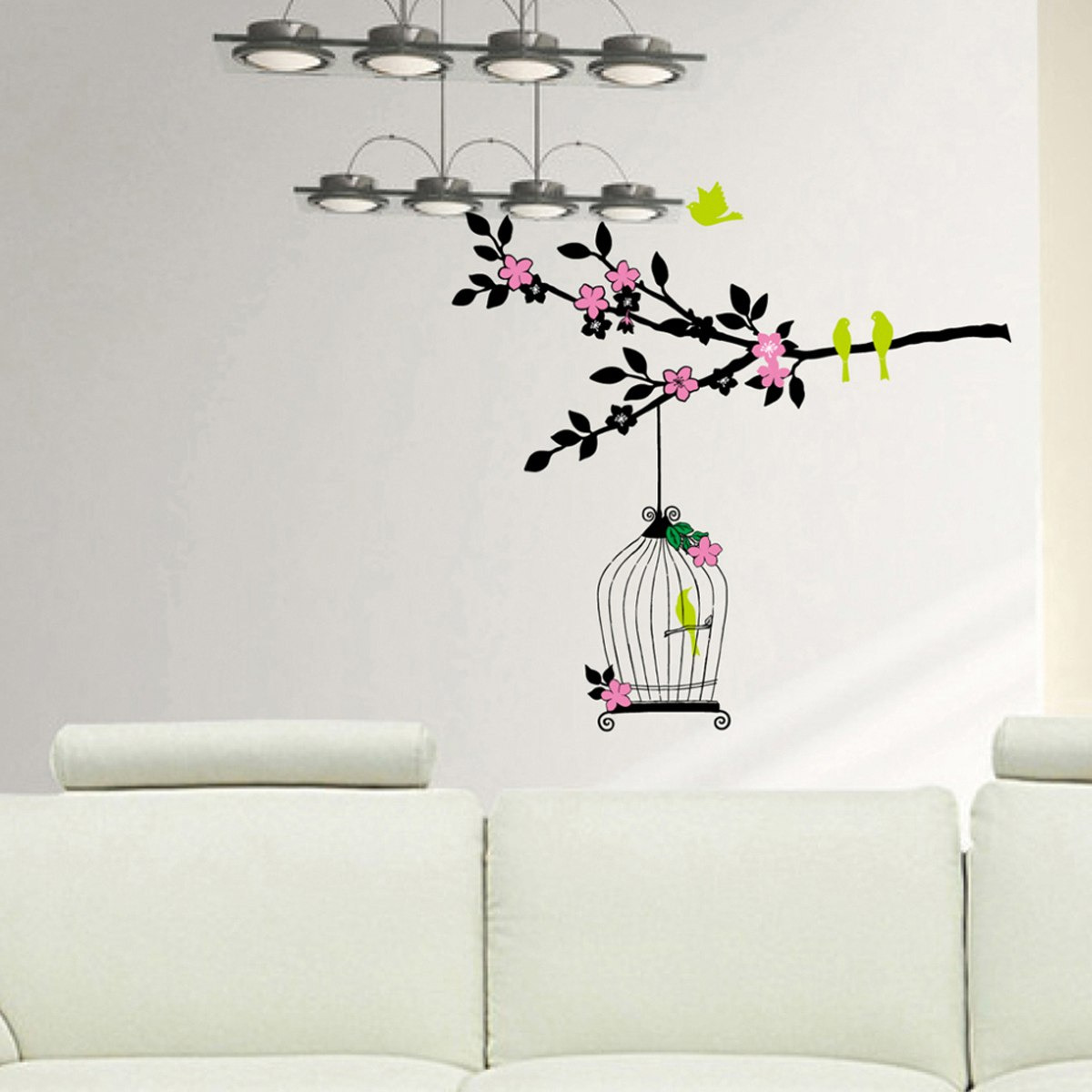 ملصق حائط بطبعات عصفور في قفص من كريست - 50x70 سم-hbxhomeware-hbxkidsandyouth-image-1