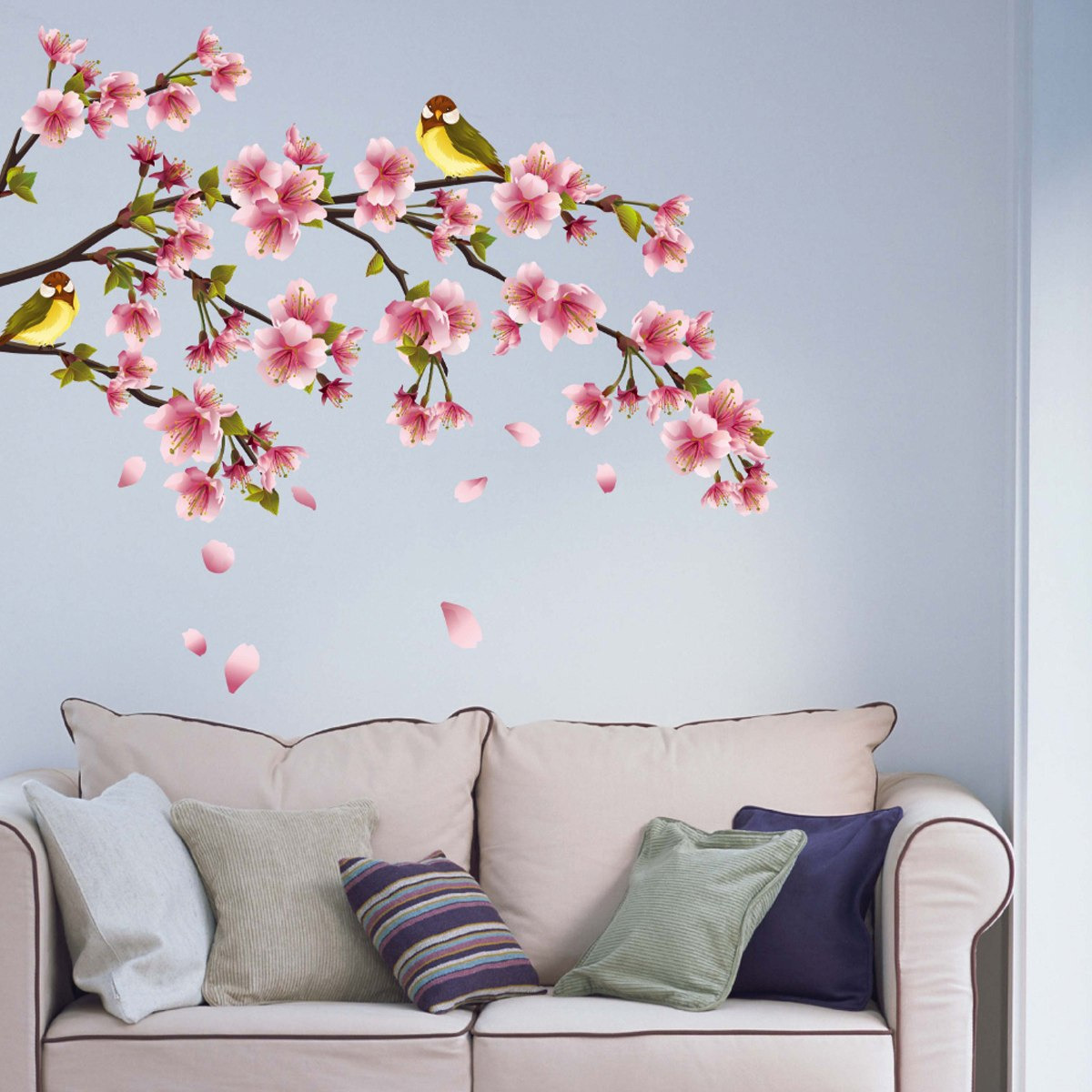 ملصق حائط بطبعات أزهار على غصون من كريست - 50x70 سم-hbxhomeware-hbxkidsandyouth-image-1