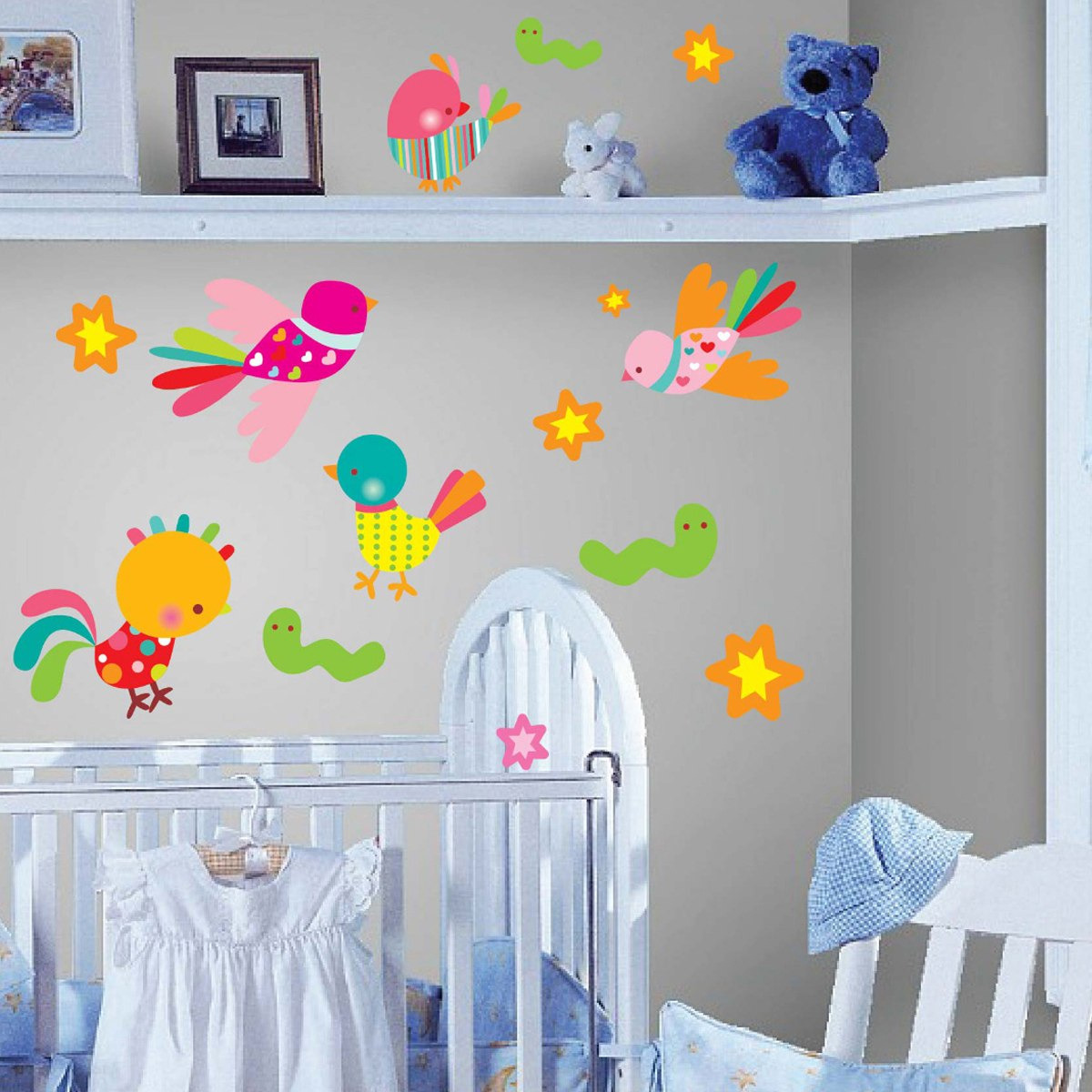 ملصق حائط بطبعات عصافير من كريست - 50x70 سم-hbxhomeware-hbxkidsandyouth-image-1