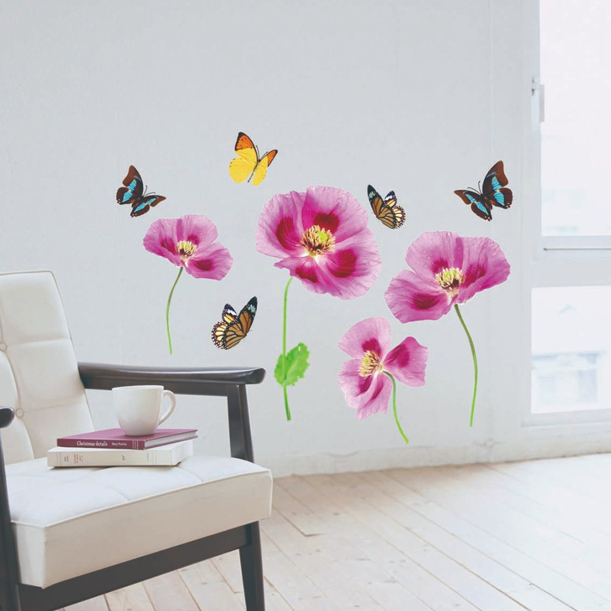 ملصق حائط بطبعات أزهار على غصون من كريست - 50x70 سم-hbxhomeware-hbxkidsandyouth-image-1