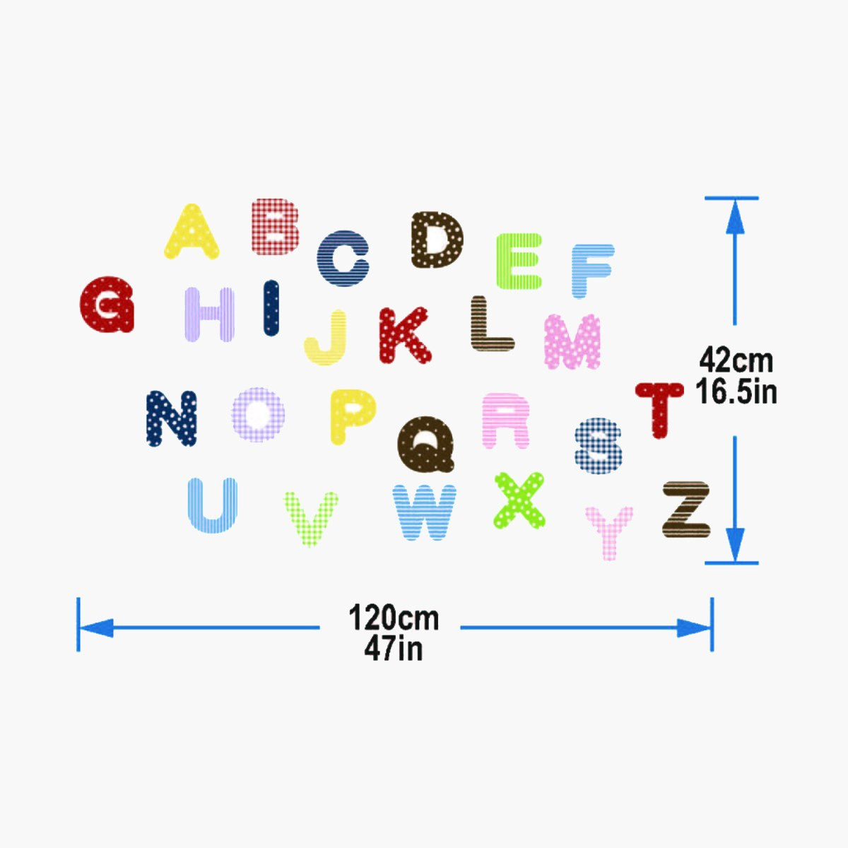 Crest Design Alphabets Wall Decal - 50x70 cm-hbxhomeware-hbxkidsandyouth-image-3