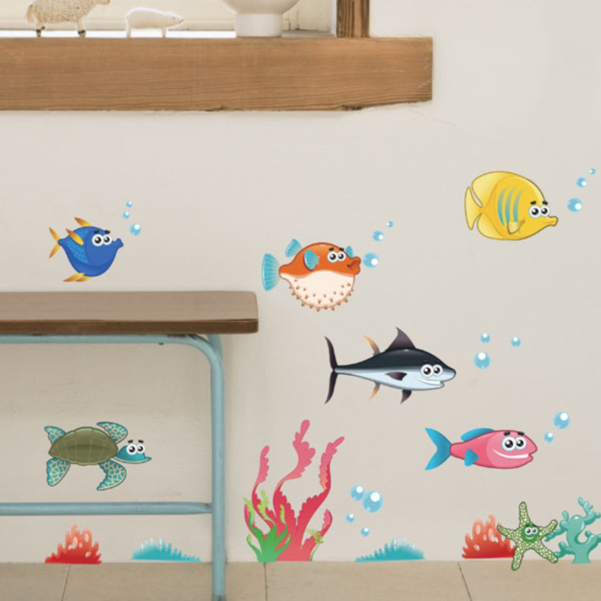 ملصق حائط بطبعة سمكة من كريست - 50x70 سم-hbxhomeware-hbxkidsandyouth-image-1