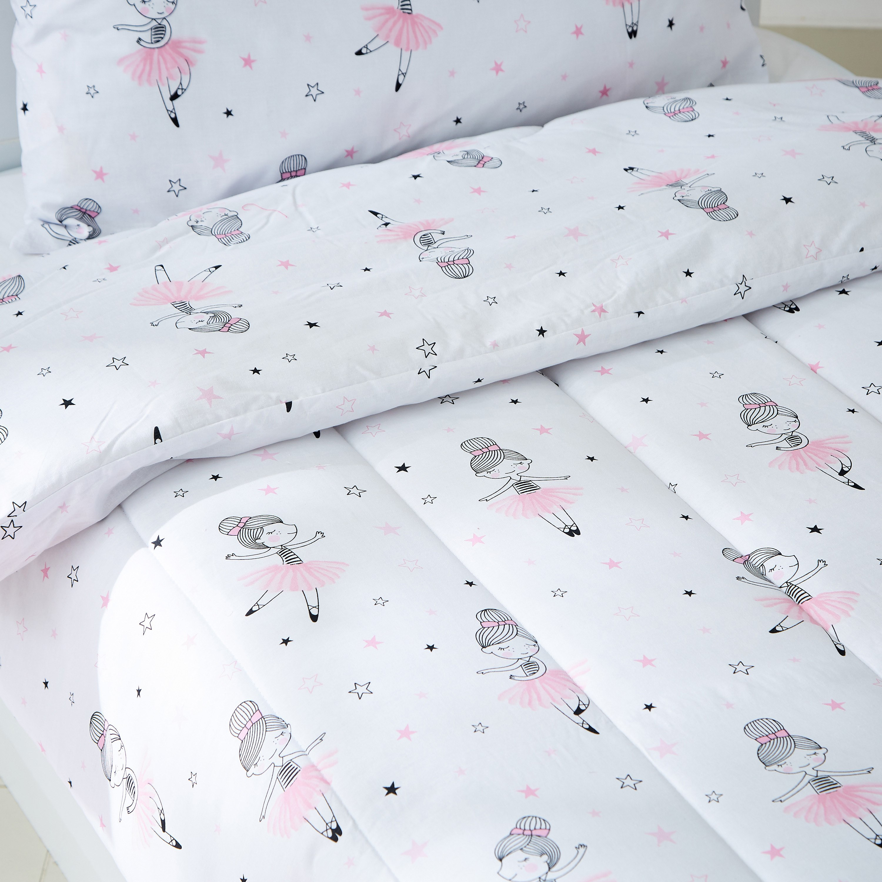 طقم لحاف فردي من قطعتين بطبعات باليرينا من إلفيش - 135x220 سم-hbxhomeware-hbxkidsandyouth-image-3