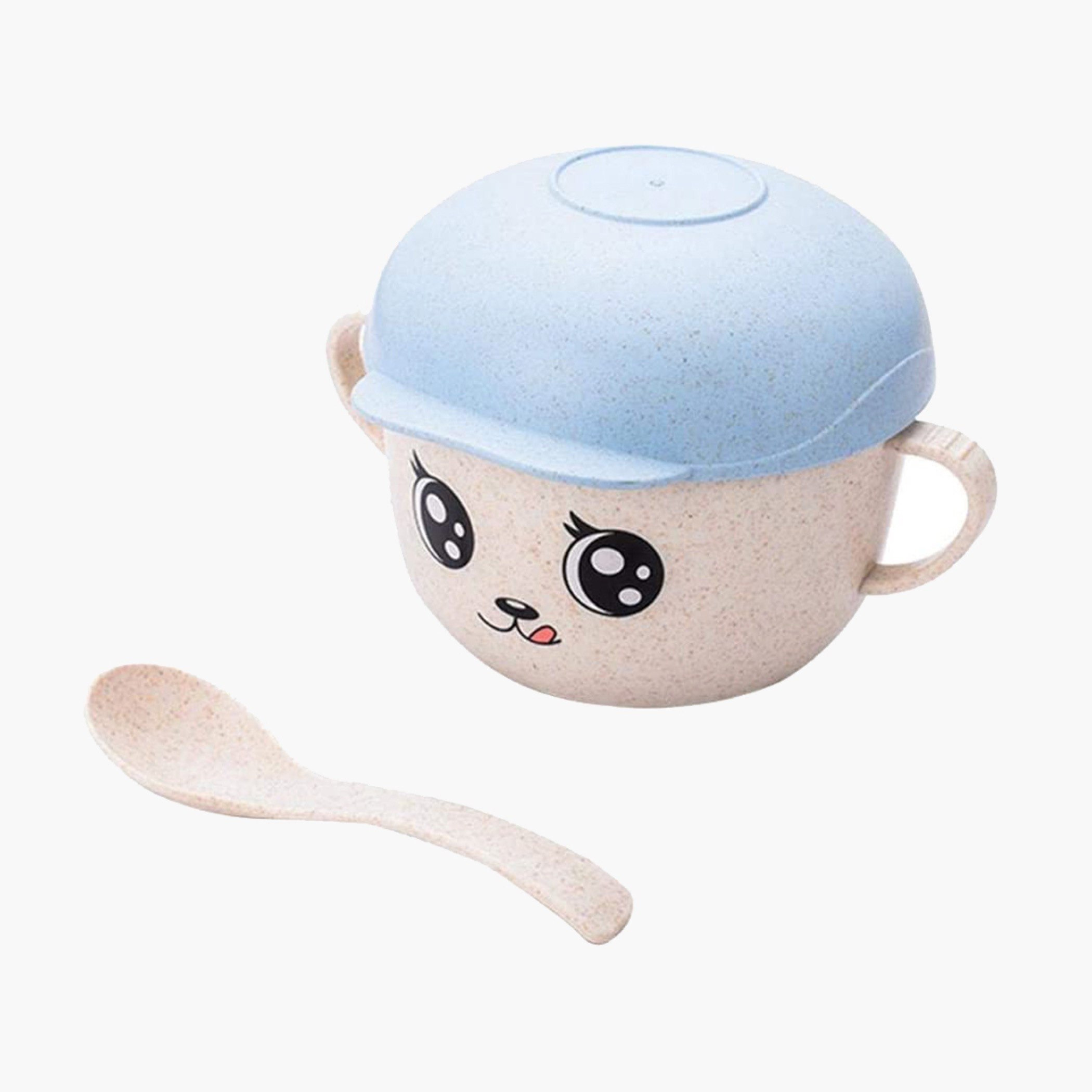 وعاء بغطاء وملعقة من قش القمح الصديق للبيئة-hbxhomeware-hbxkidsandyouth-image-2