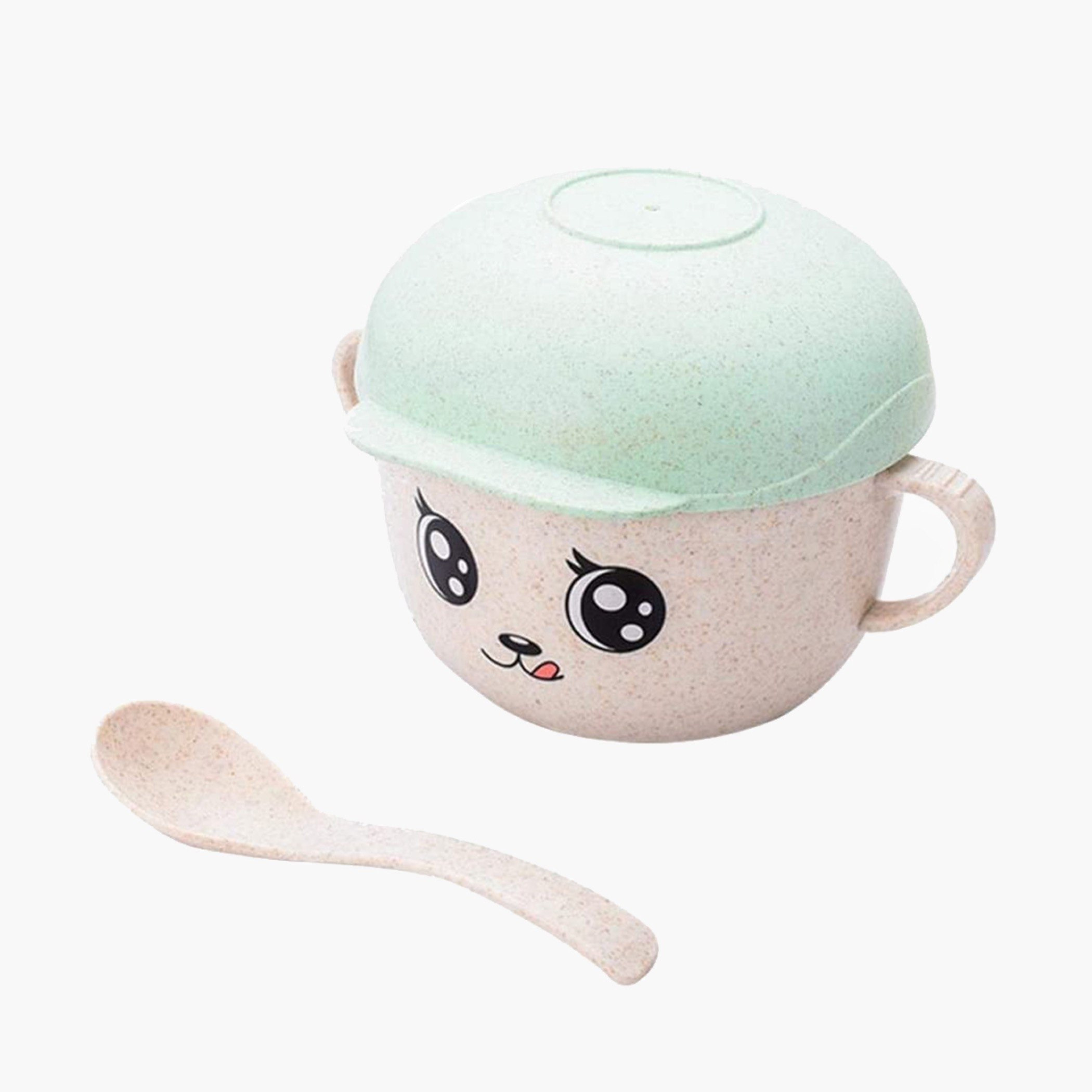 وعاء بغطاء وملعقة من قش القمح الصديق للبيئة-hbxhomeware-hbxkidsandyouth-image-2