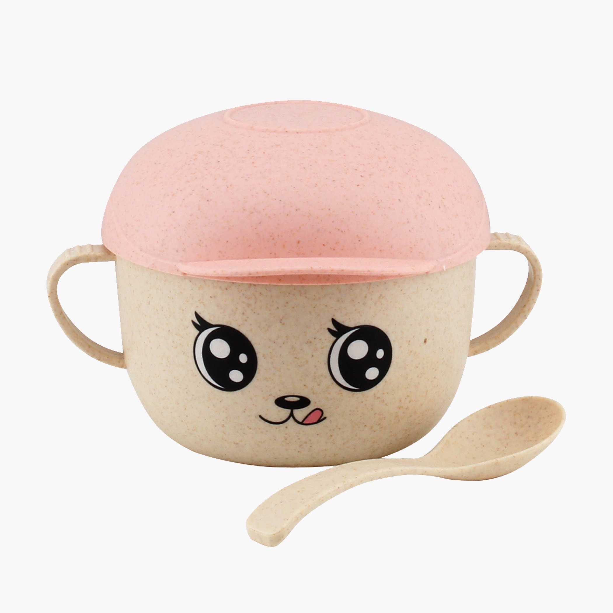 وعاء بغطاء وملعقة من قش القمح الصديق للبيئة-hbxhomeware-hbxkidsandyouth-image-2