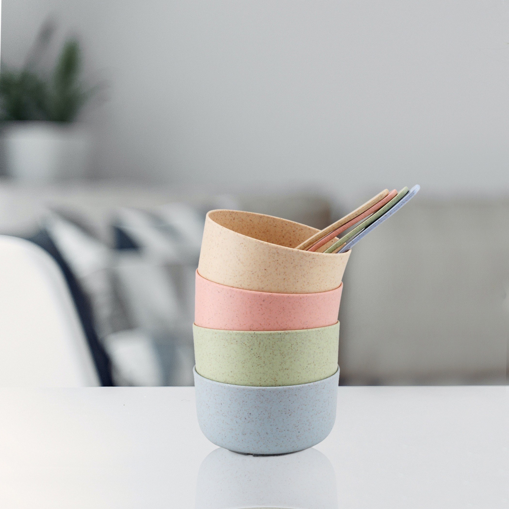 طقم أوعية وملاعق من قش القمح الصديق للبيئة - 8 قطع-hbxhomeware-hbxkidsandyouth-image-1