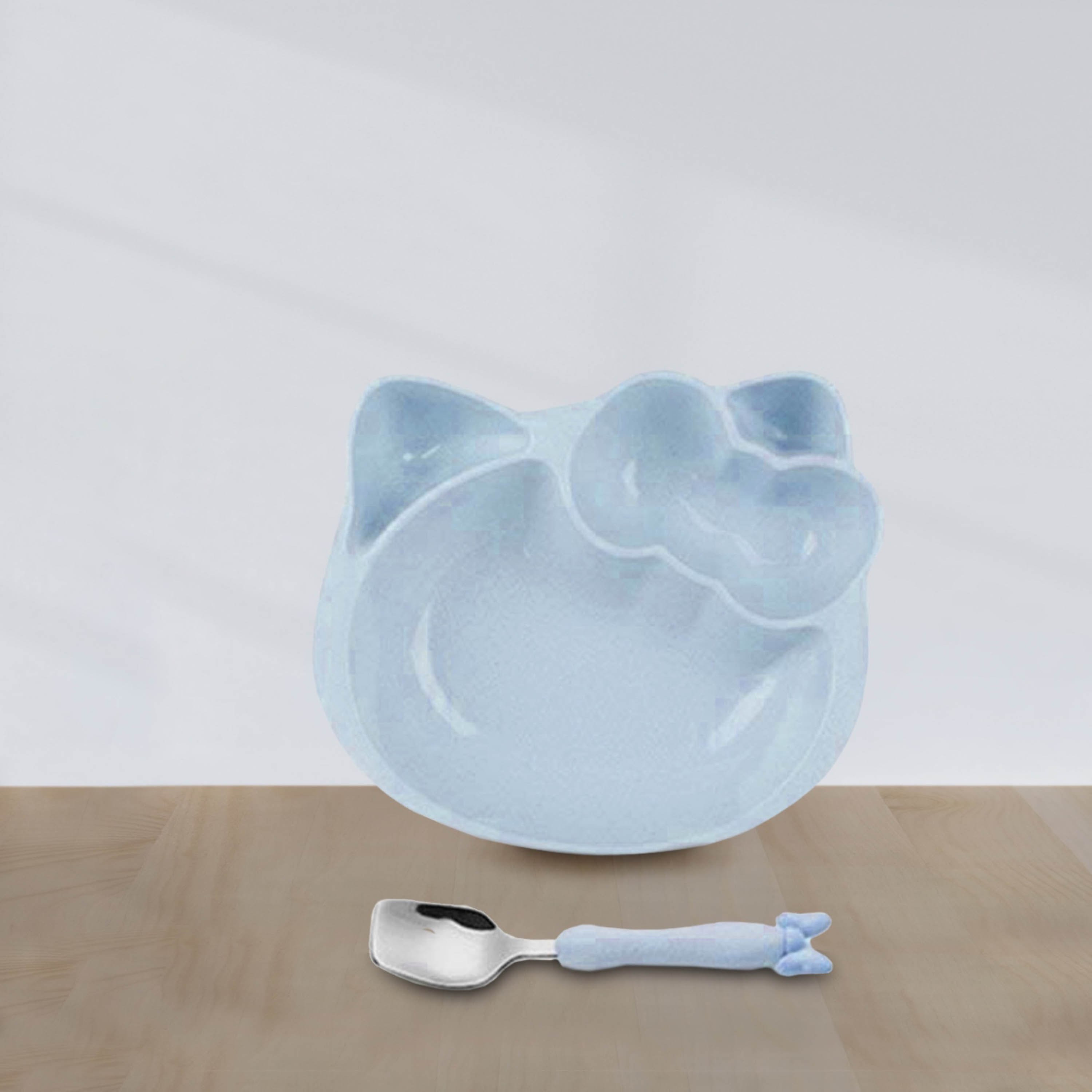 طقم صحن وملعقة من قش القمح الصديق للبيئة - قطعتين-hbxhomeware-hbxkidsandyouth-image-1