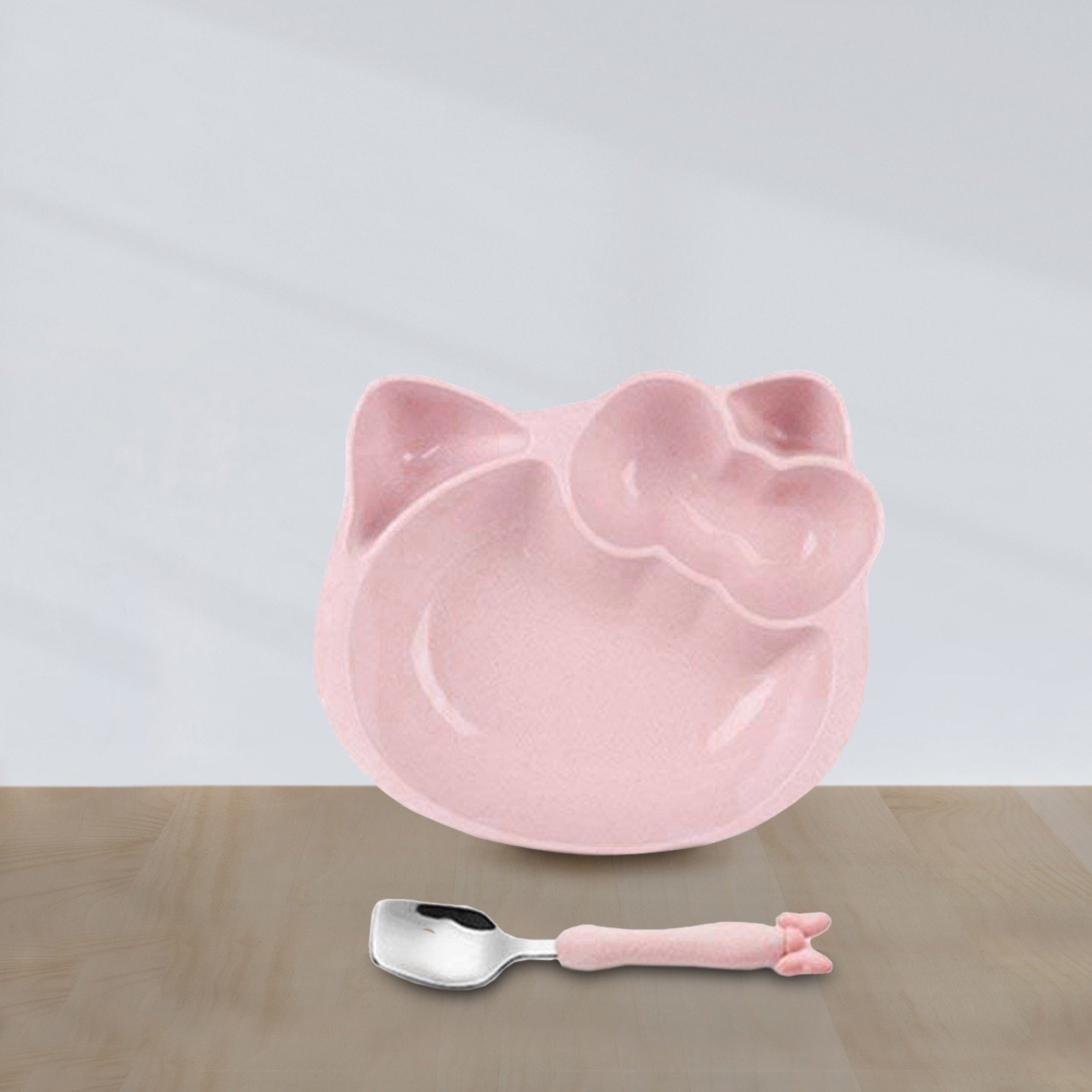 طقم صحن وملعقة من قش القمح الصديق للبيئة - قطعتين-hbxhomeware-hbxkidsandyouth-image-1