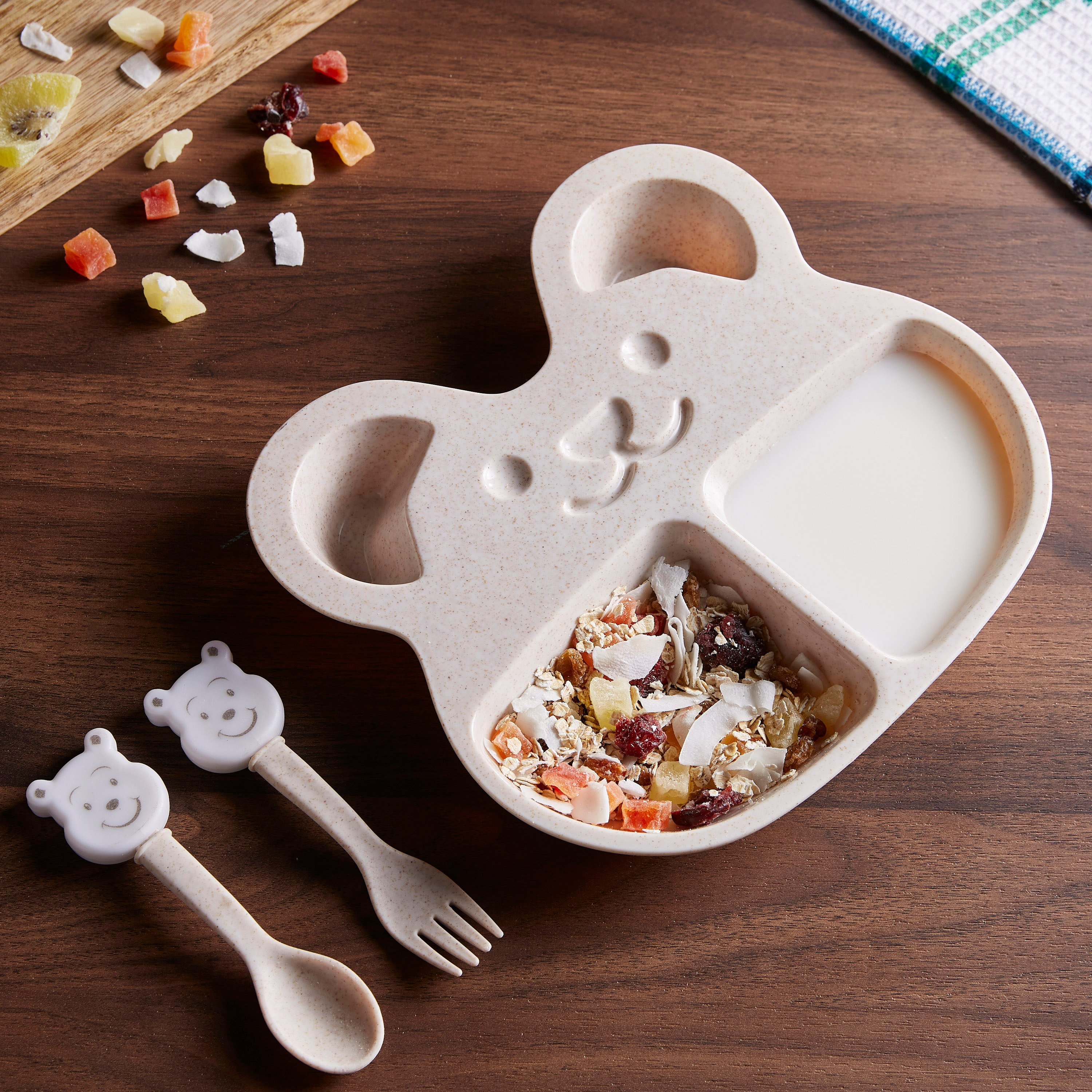 ملعقة وشوكة مع صحن من قش القمح صديقة البيئة-hbxhomeware-hbxkidsandyouth-image-1