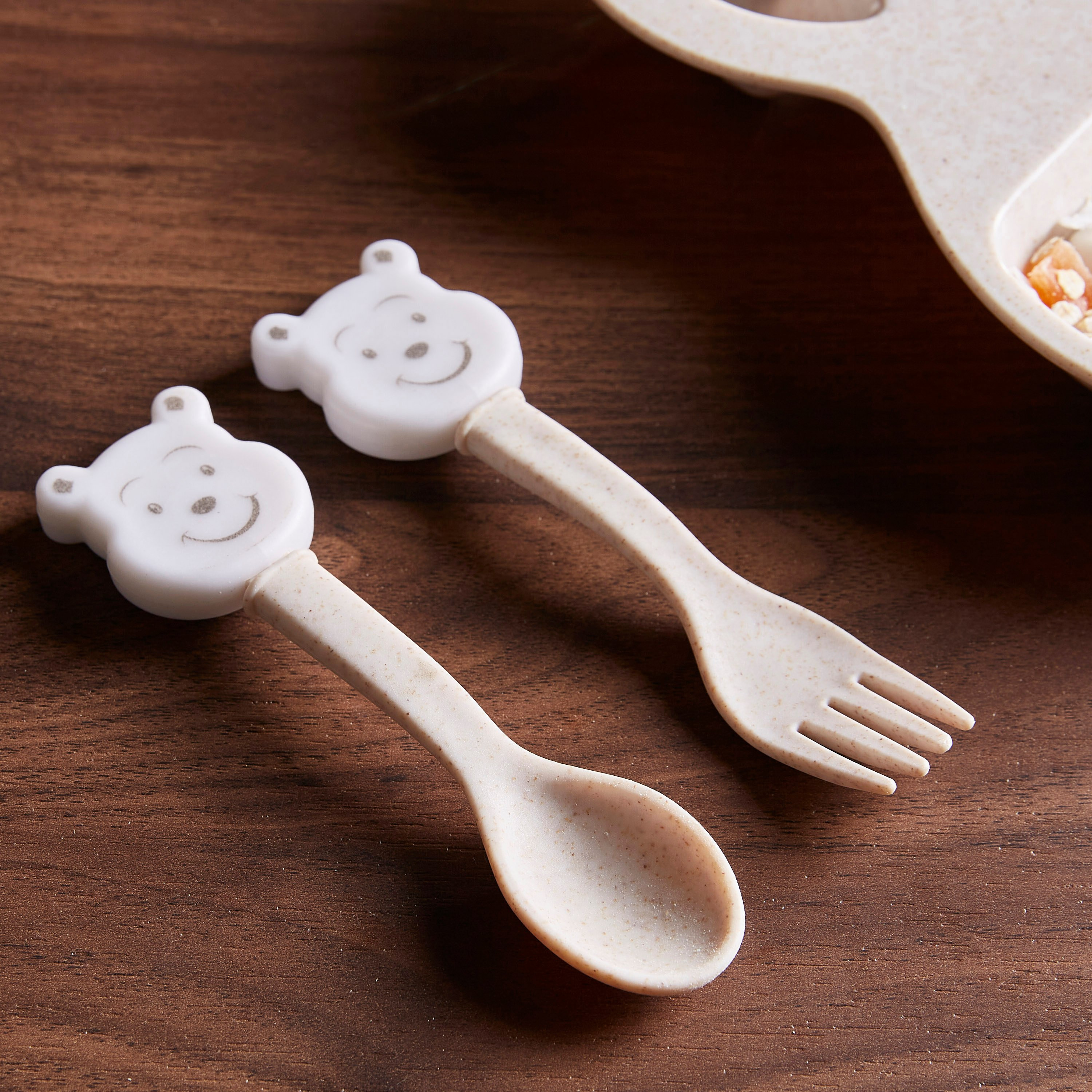 ملعقة وشوكة مع صحن من قش القمح صديقة البيئة-hbxhomeware-hbxkidsandyouth-image-2