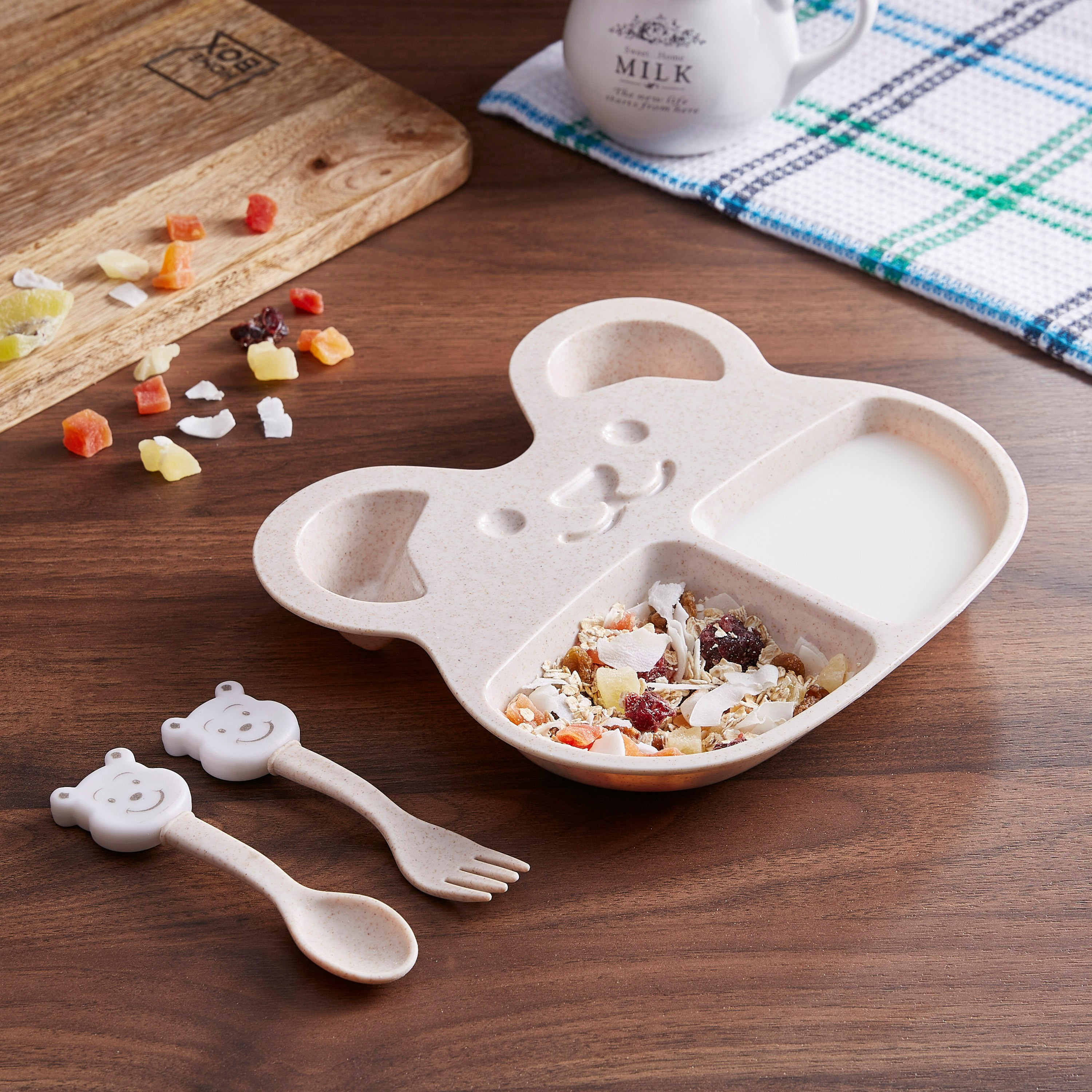 ملعقة وشوكة مع صحن من قش القمح صديقة البيئة-hbxhomeware-hbxkidsandyouth-image-3