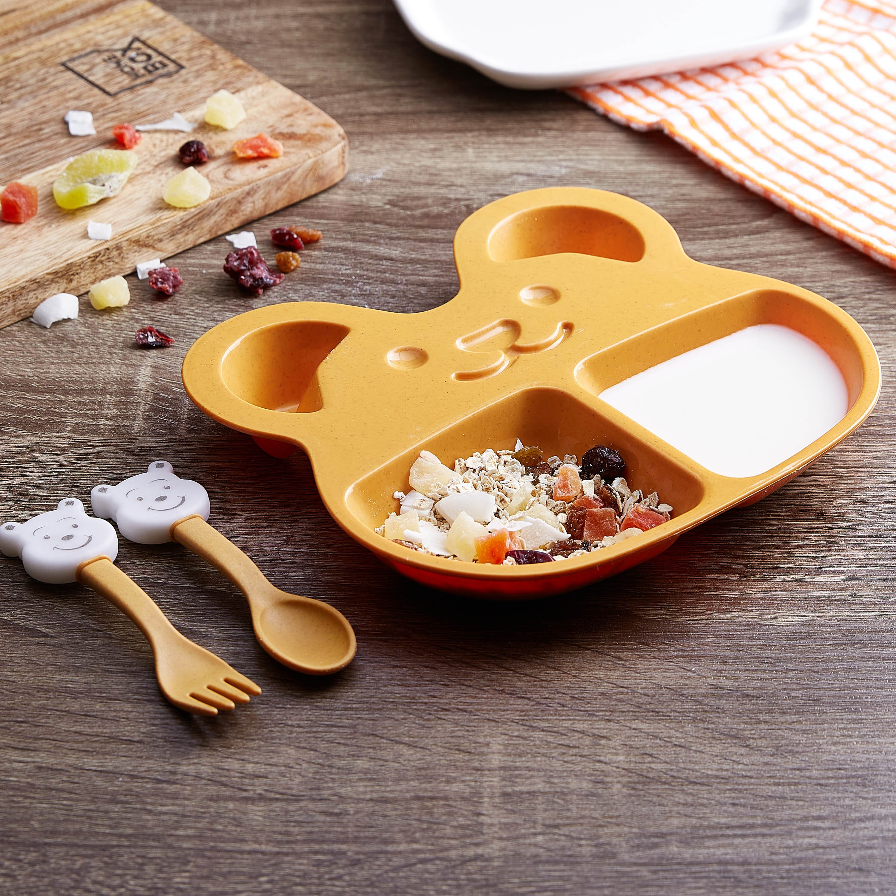 طقم ملعقة وشوكة مع صحن من قش القمح صديقة البيئة - قطعتين-hbxhomeware-hbxkidsandyouth-image-3
