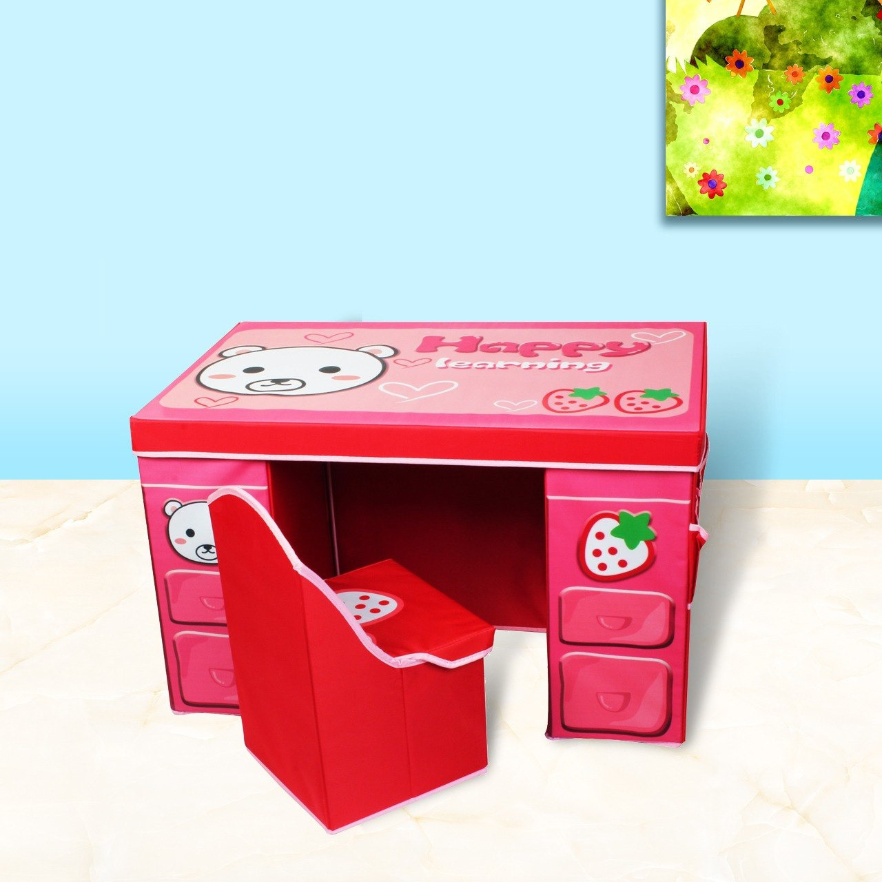 طقم كرسي وطاولة دراسة قابلة للطي بتصميم دب من جوي-hbxkidsandyouth-playroom-stationery-image-1