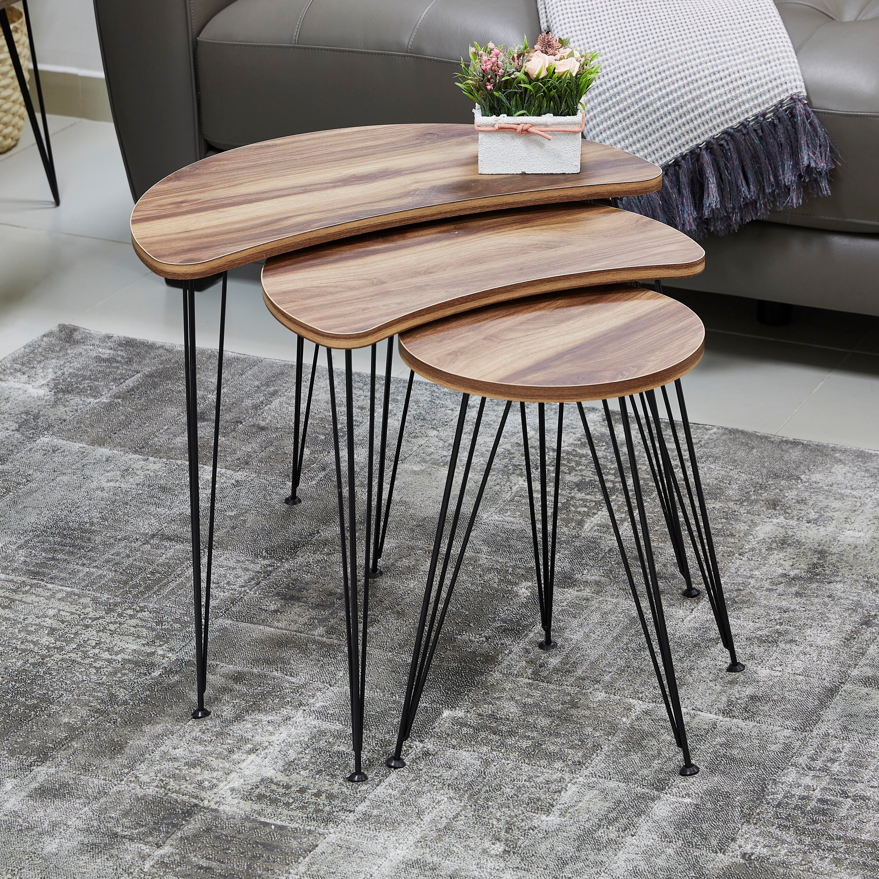 طقم طاولات متداخلة 3 قطع من كليمر-hbxfurniture-livingroom-nestingtables-image-1
