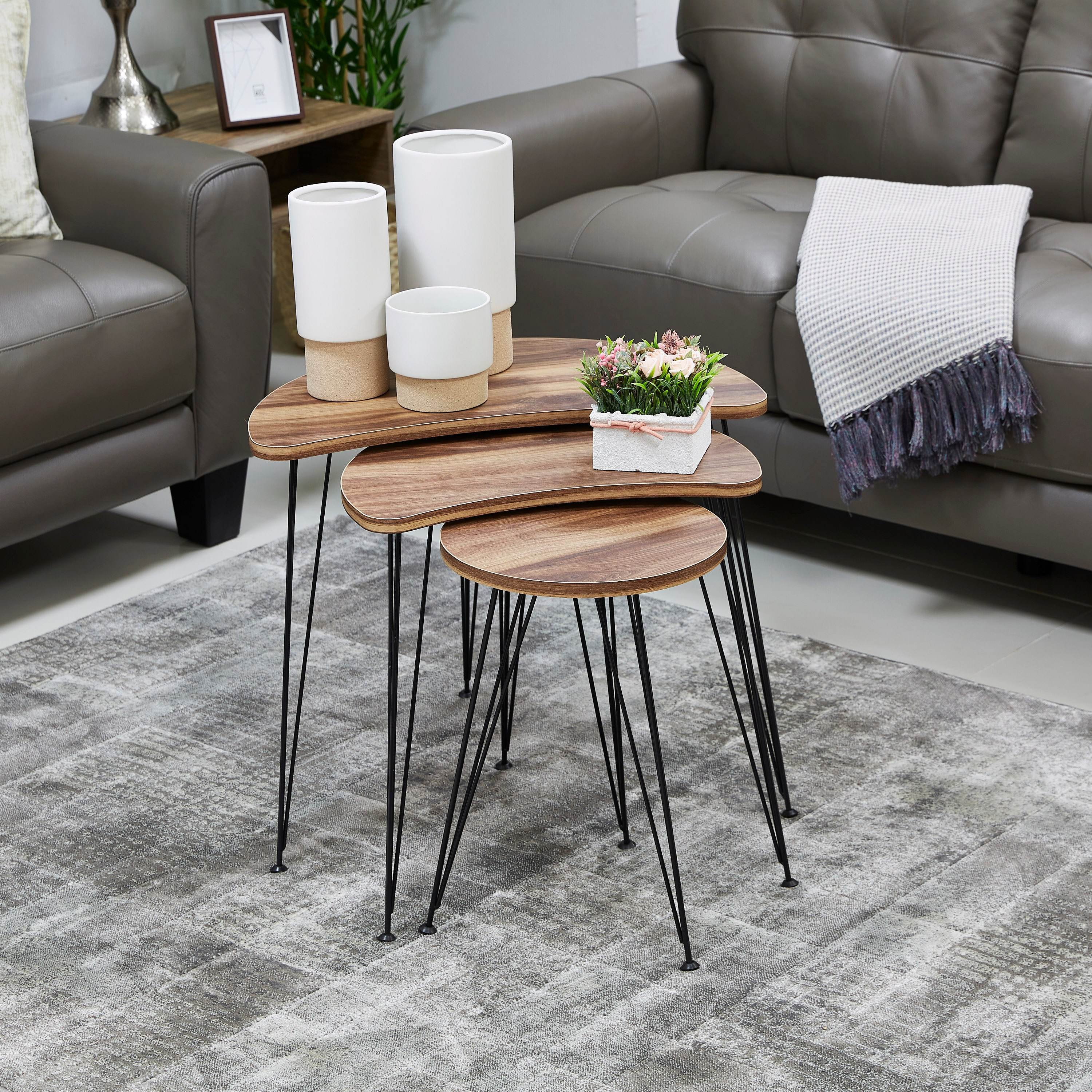 طقم طاولات متداخلة 3 قطع من كليمر-hbxfurniture-livingroom-nestingtables-image-4