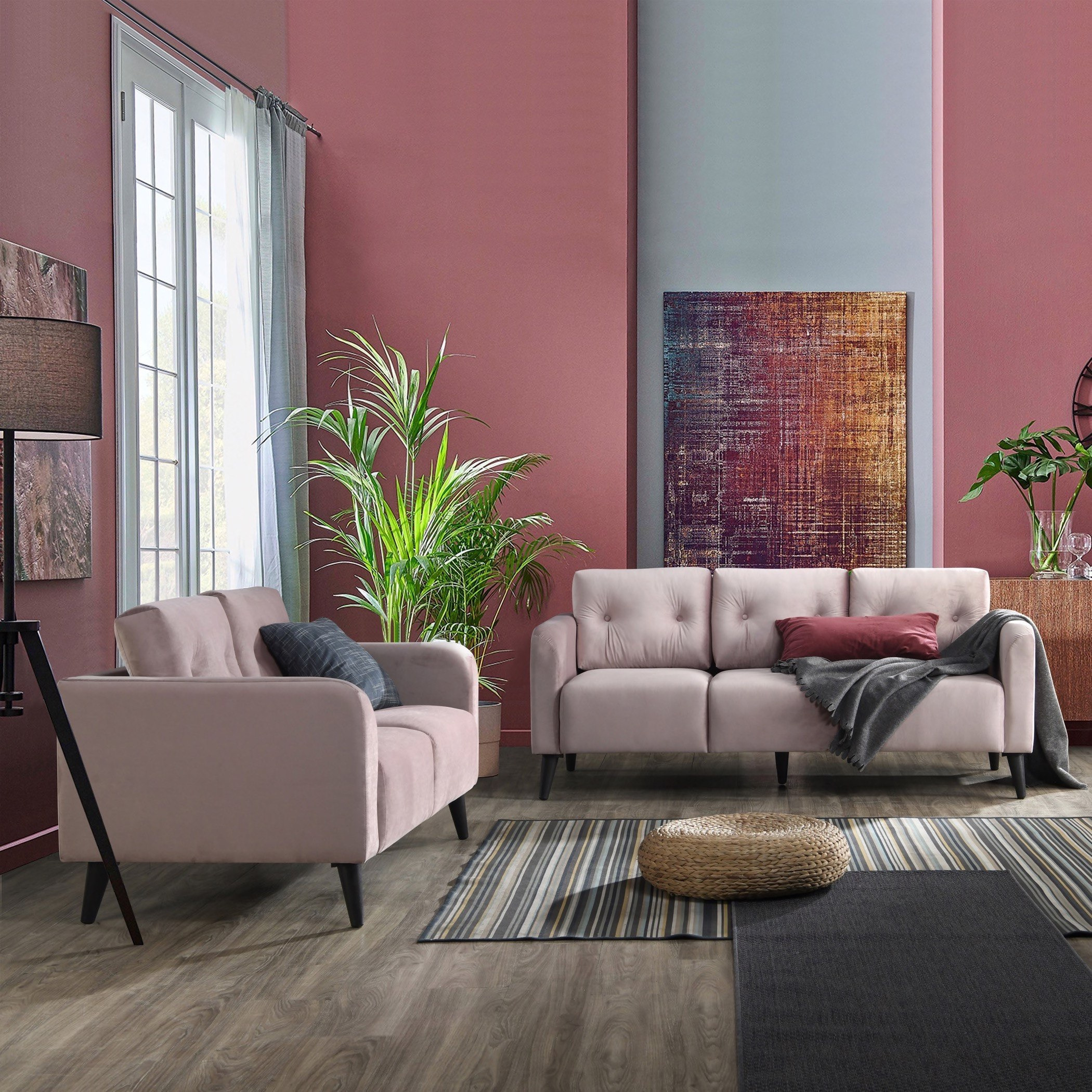 طقم كنب مخملي 3+2 مقاعد من ترافيس-hbxlivingroom-sofasandarmchairs-sofas-image-1