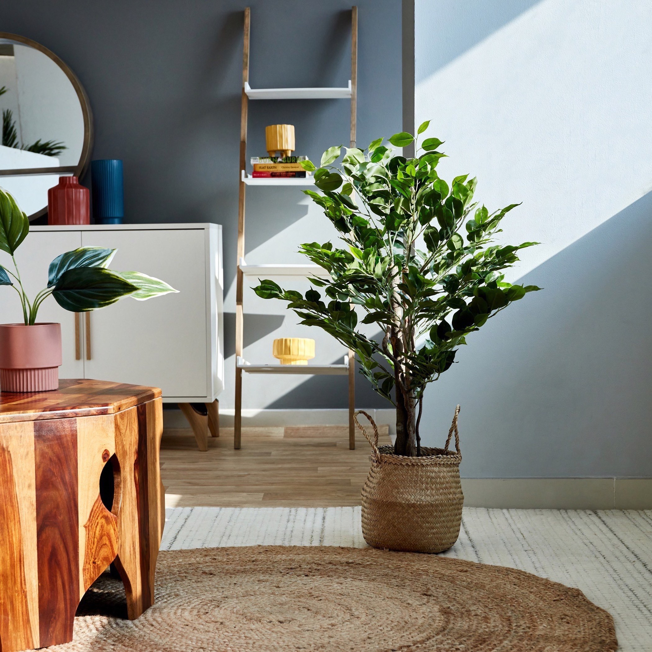 Cyara Wooden Trunk Ficus Tree with Pot - 90 cm-hbxdecorandfurnishings-homeaccessories-artificialflowersandplants-image-6