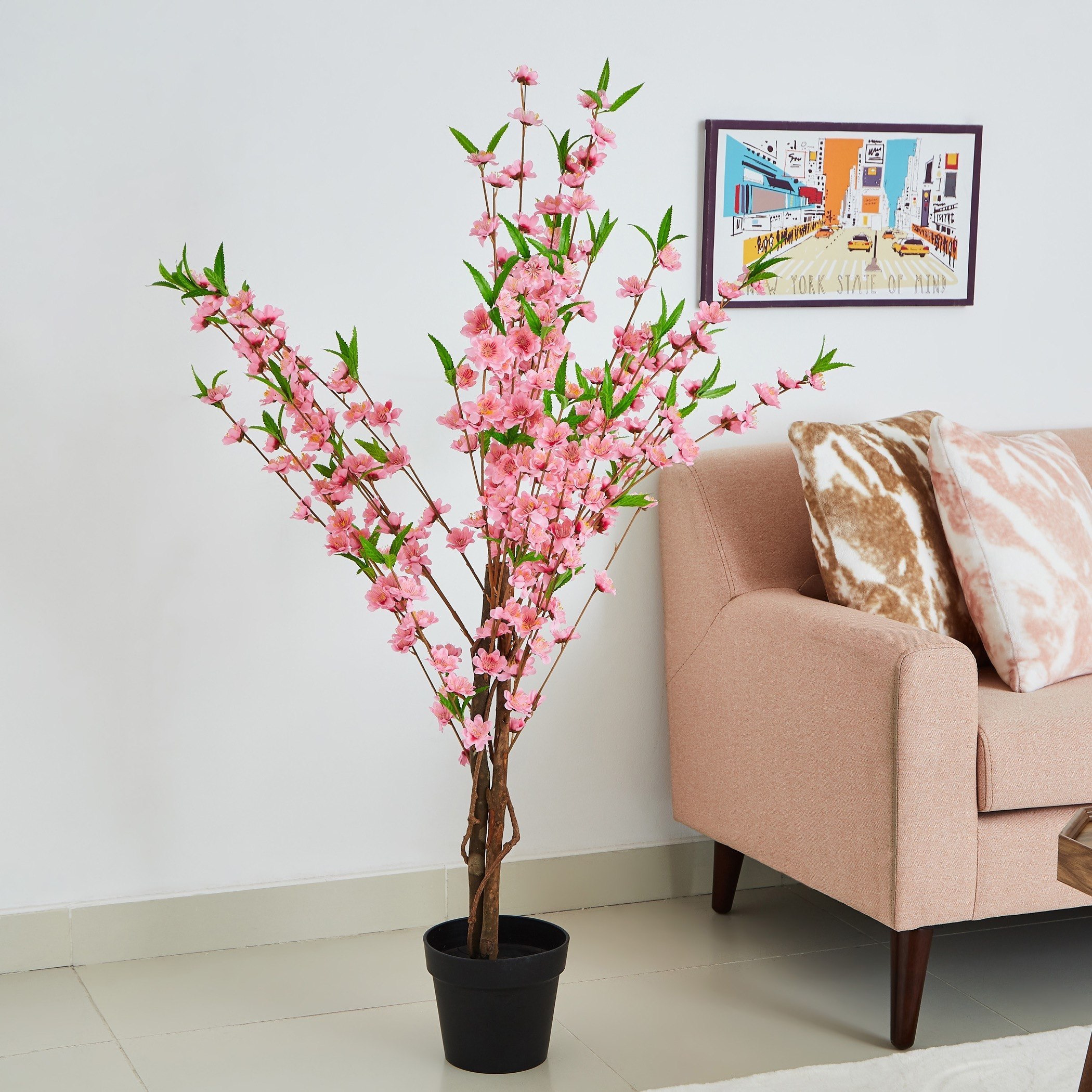 شجرة زهر الخوخ في إصيص من سيارا - 135 سم-hbxdecorandfurnishings-homeaccessories-artificialflowersandplants-image-1