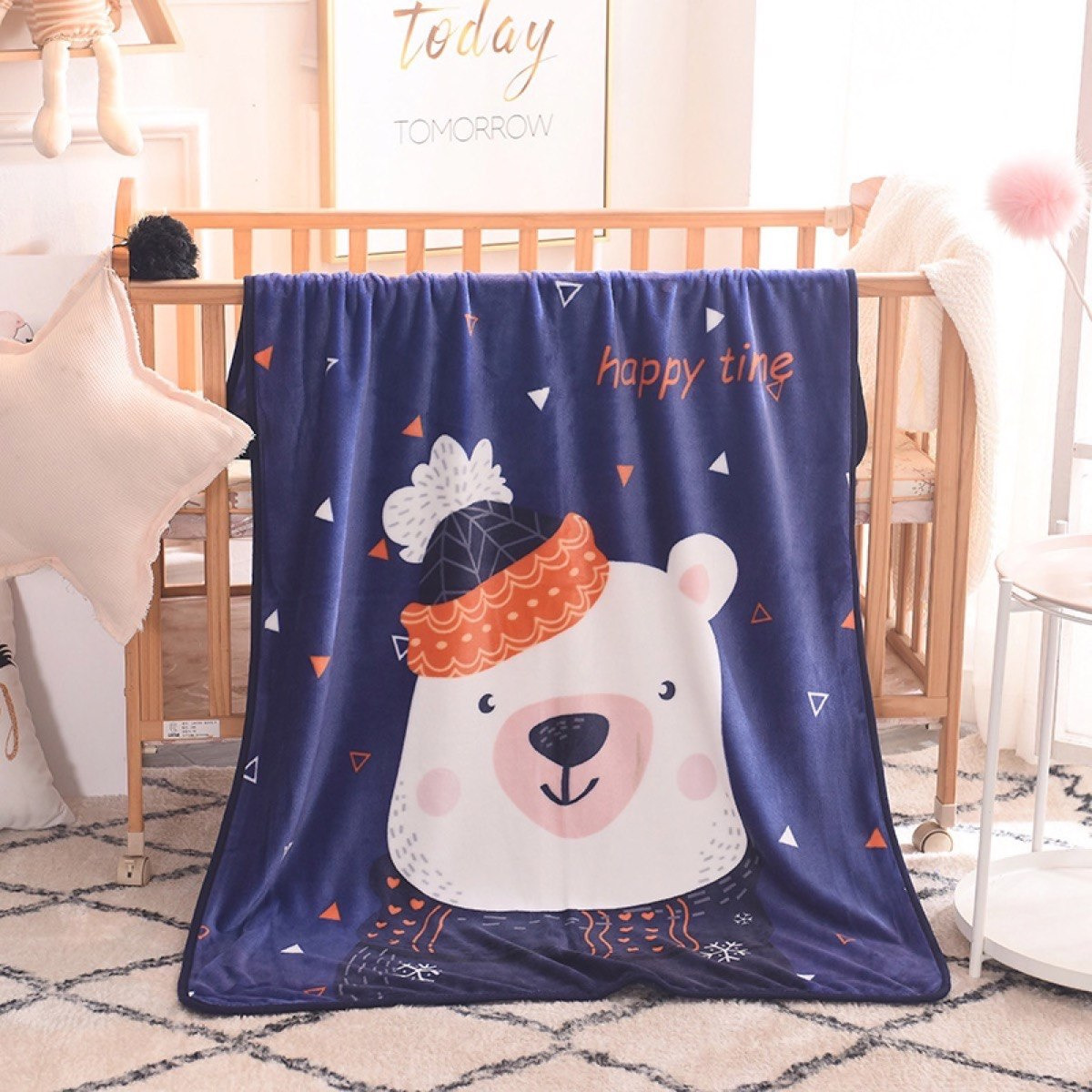 بطانية صوف فلانيل بطبعات دب- 100x140 سم-hbxhomeware-hbxkidsandyouth-image-1
