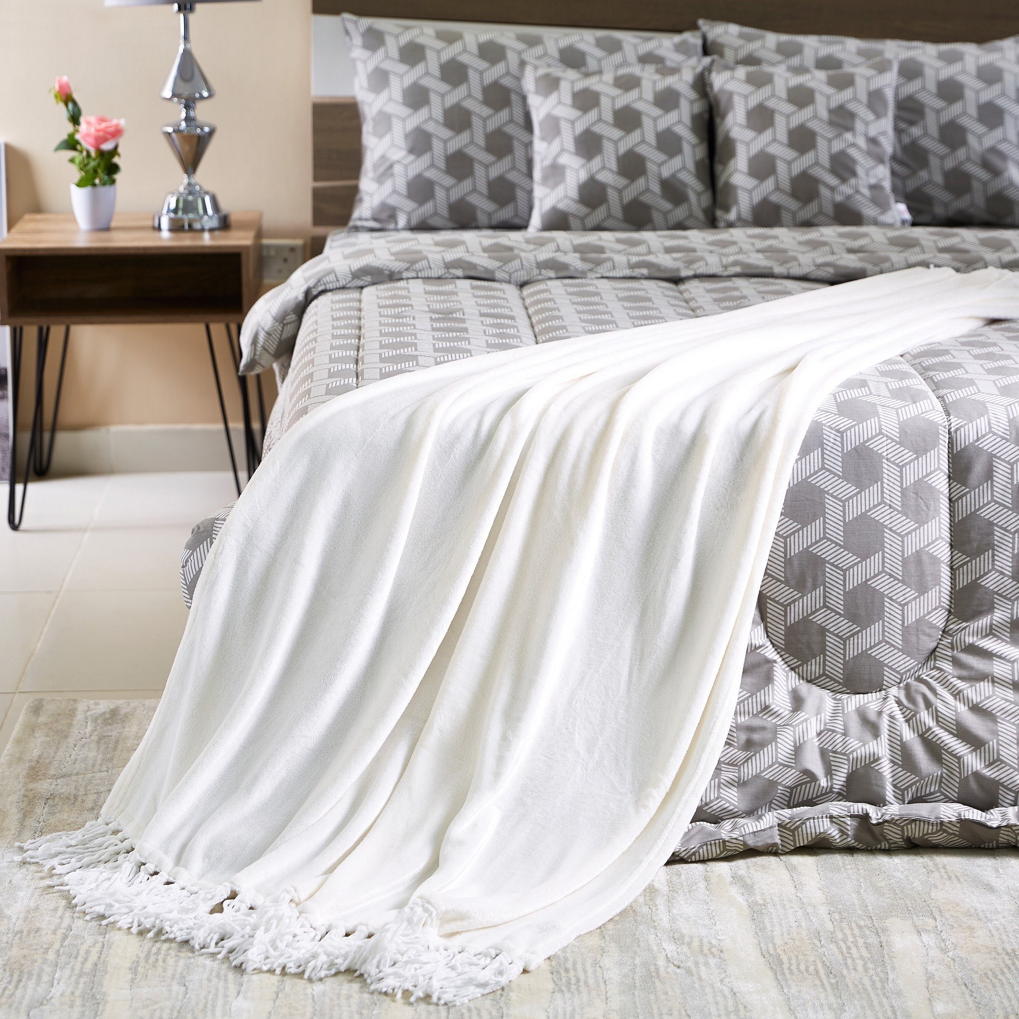 Bella Solid Micro Flannel Throw - 127x177 cm-hbxhomeware-hbxbedroom-image-4
