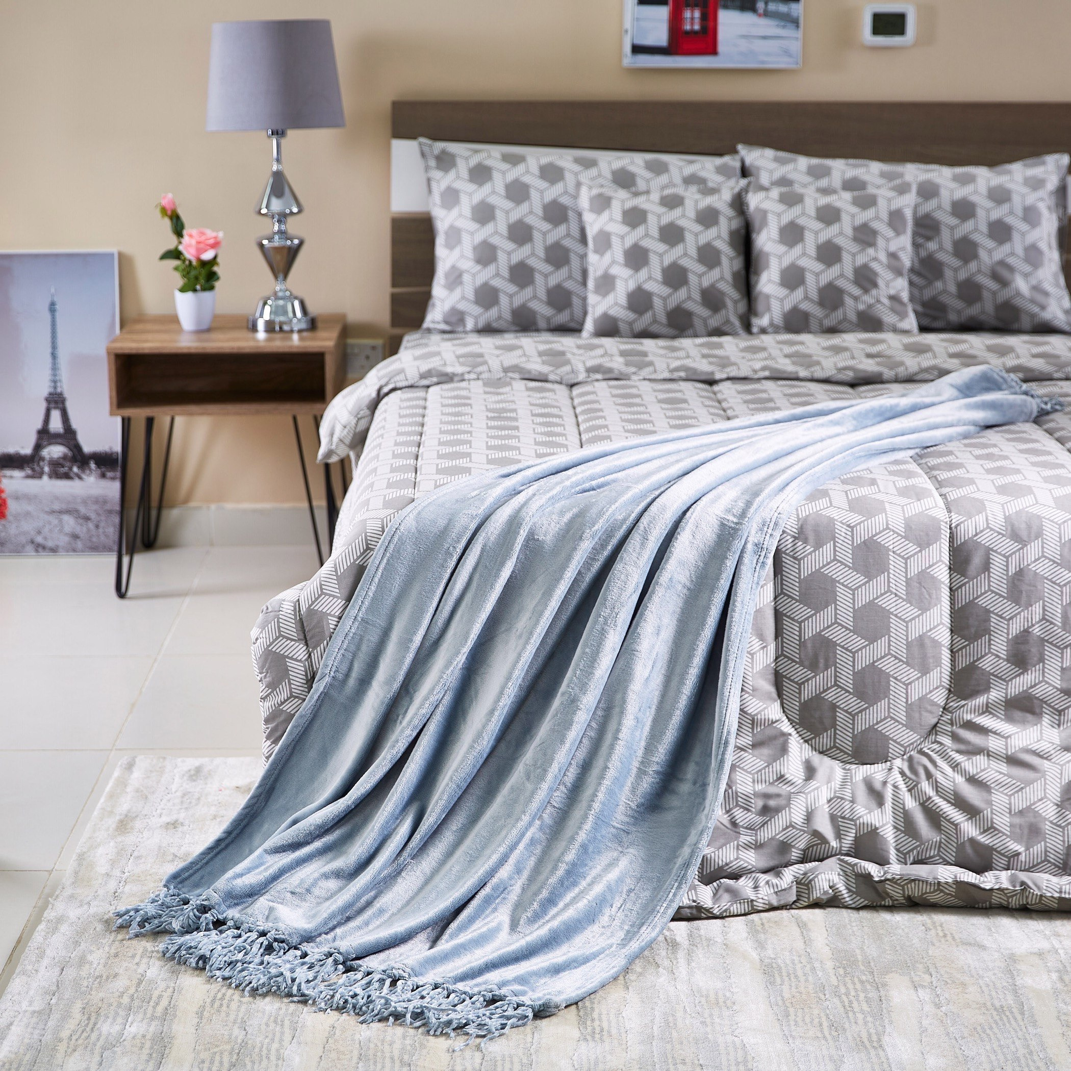 غطاء سادة مايكرو فلانيل من بيلا - 127 × 177 سم-hbxhomeware-hbxbedroom-image-4