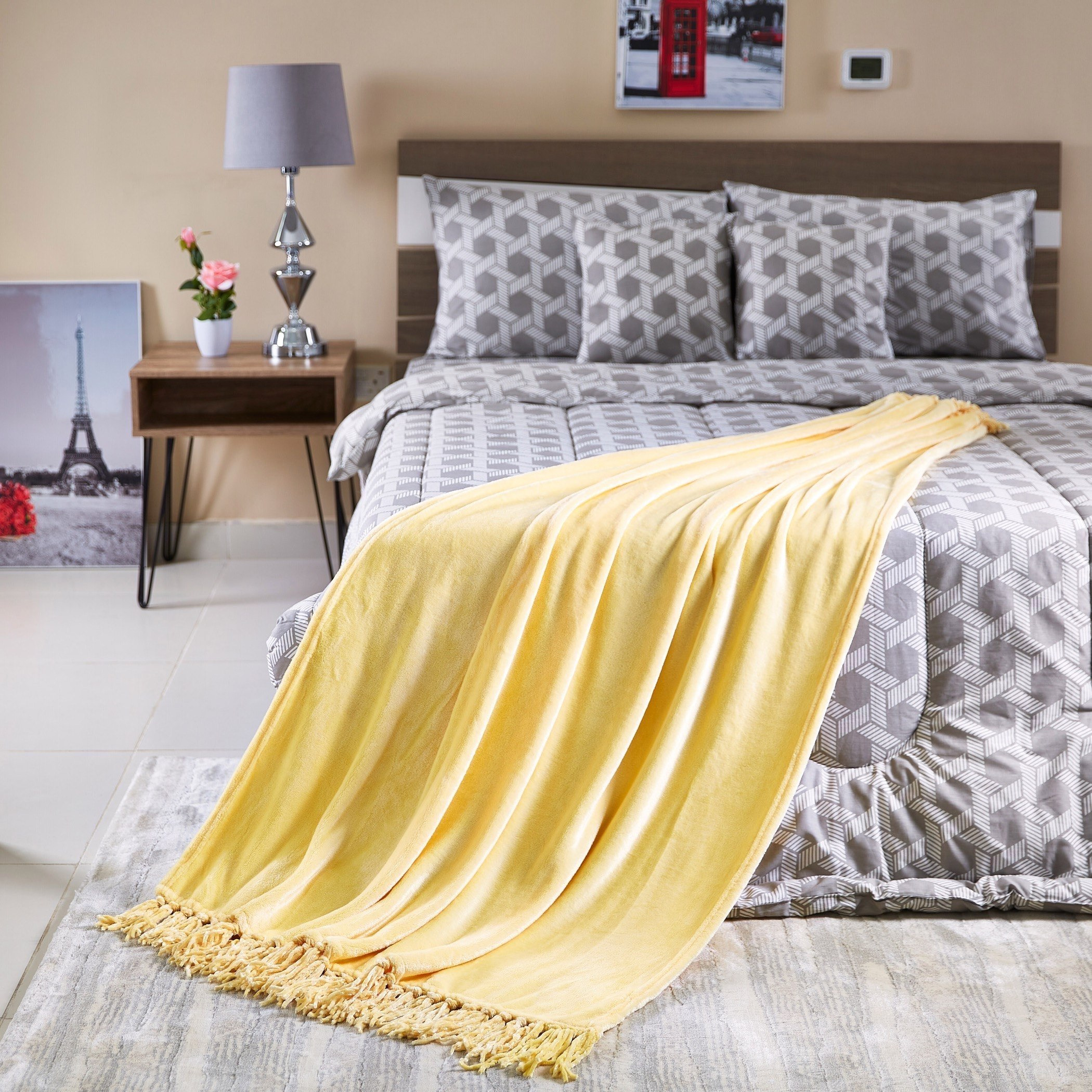 غطاء سادة مايكرو فلانيل من بيلا - 127 × 177 سم-hbxhomeware-hbxbedroom-image-4