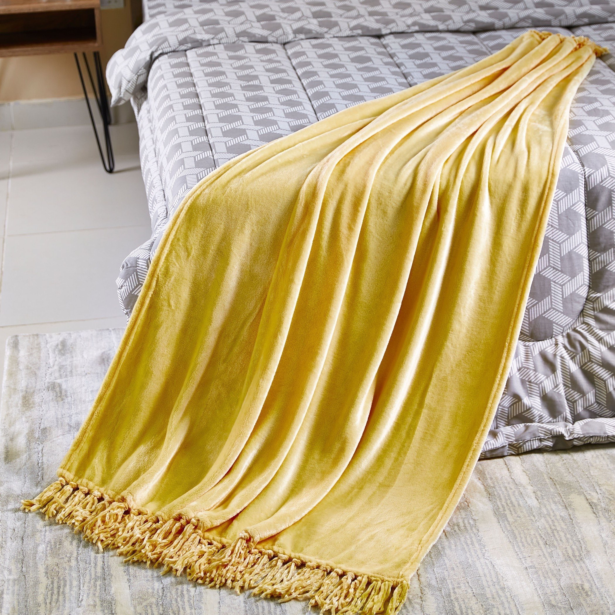 Bella Solid Micro Flannel Throw - 127x177 cm-hbxhomeware-hbxbedroom-image-1