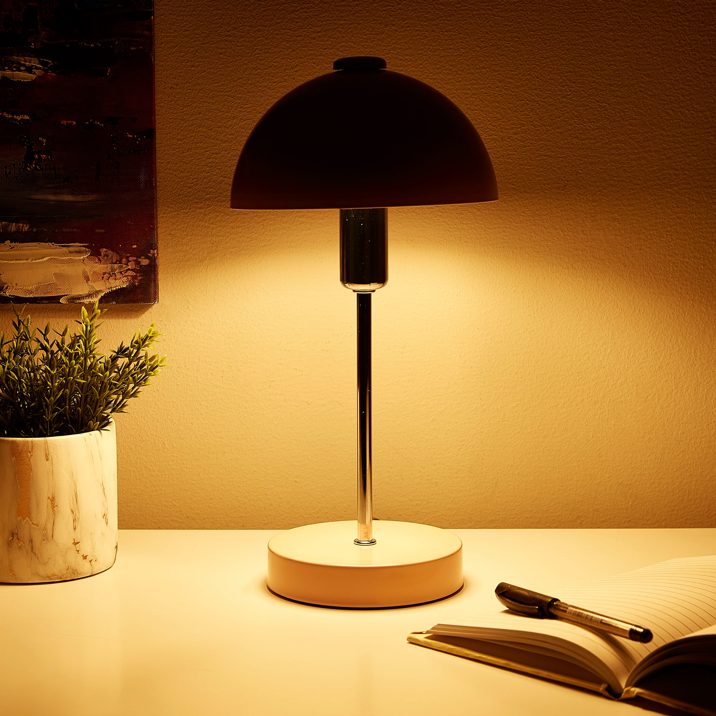 مصباح طاولة على شكل قبة معدنية من هاربر- 32 سم-hbxlivingroom-lighting-tablelamps-image-2