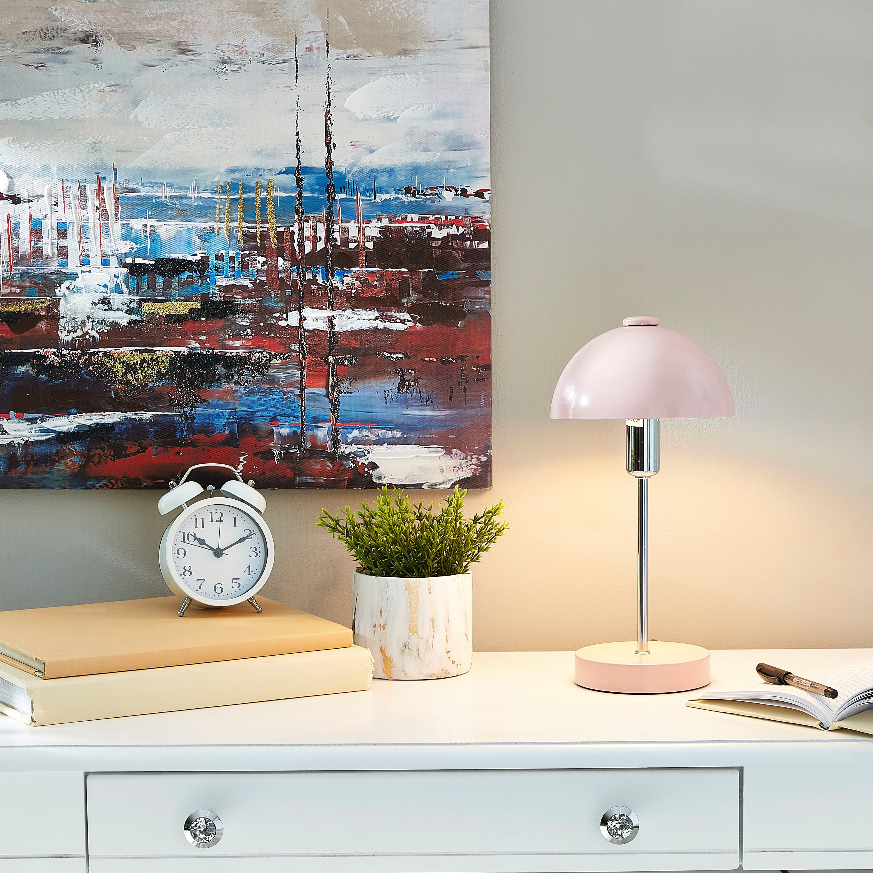 مصباح طاولة على شكل قبة معدنية من هاربر- 32 سم-hbxlivingroom-lighting-tablelamps-image-5