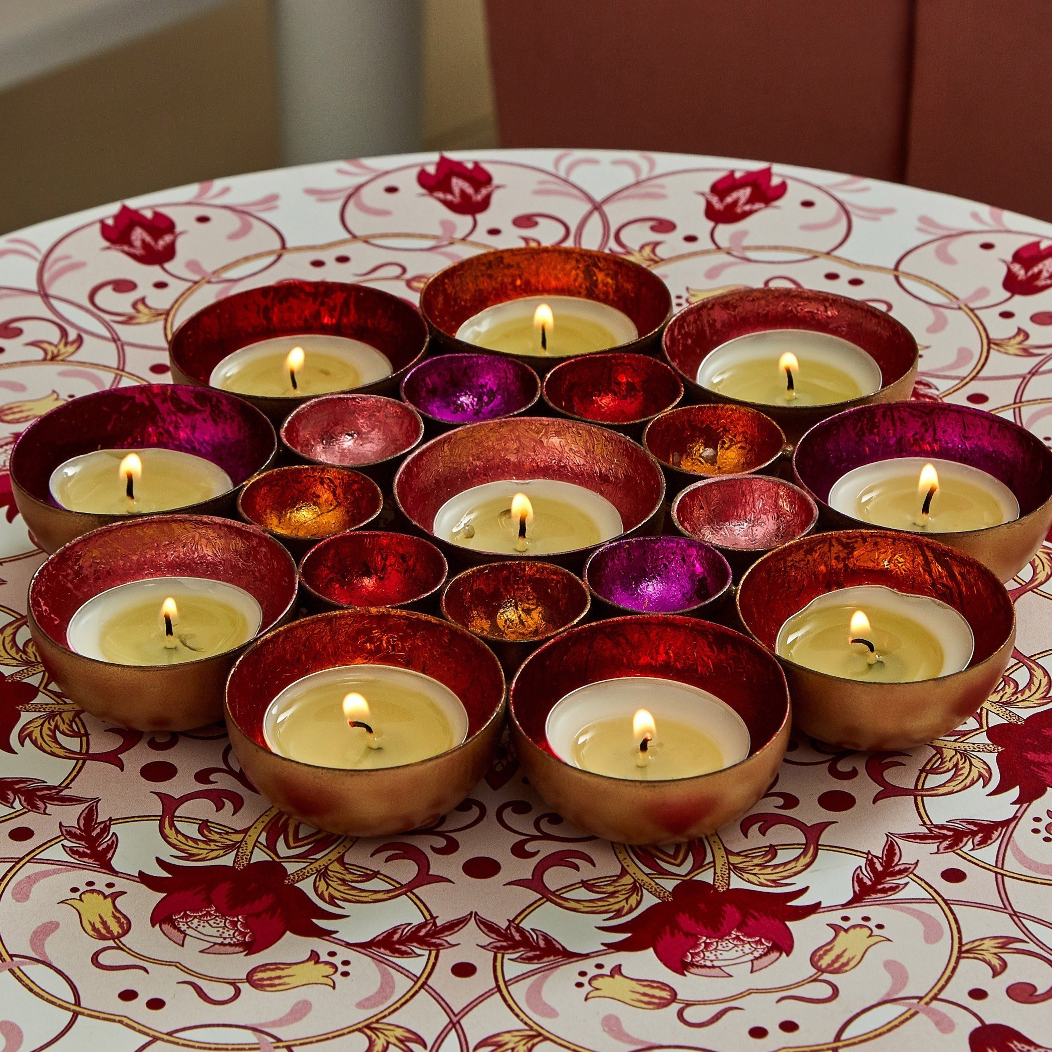حامل شموع صغيرة معدني على شكل زهرة للطاولة والحائط من زوها-hbxlivingroom-decorandaccessories-candleholders-image-1