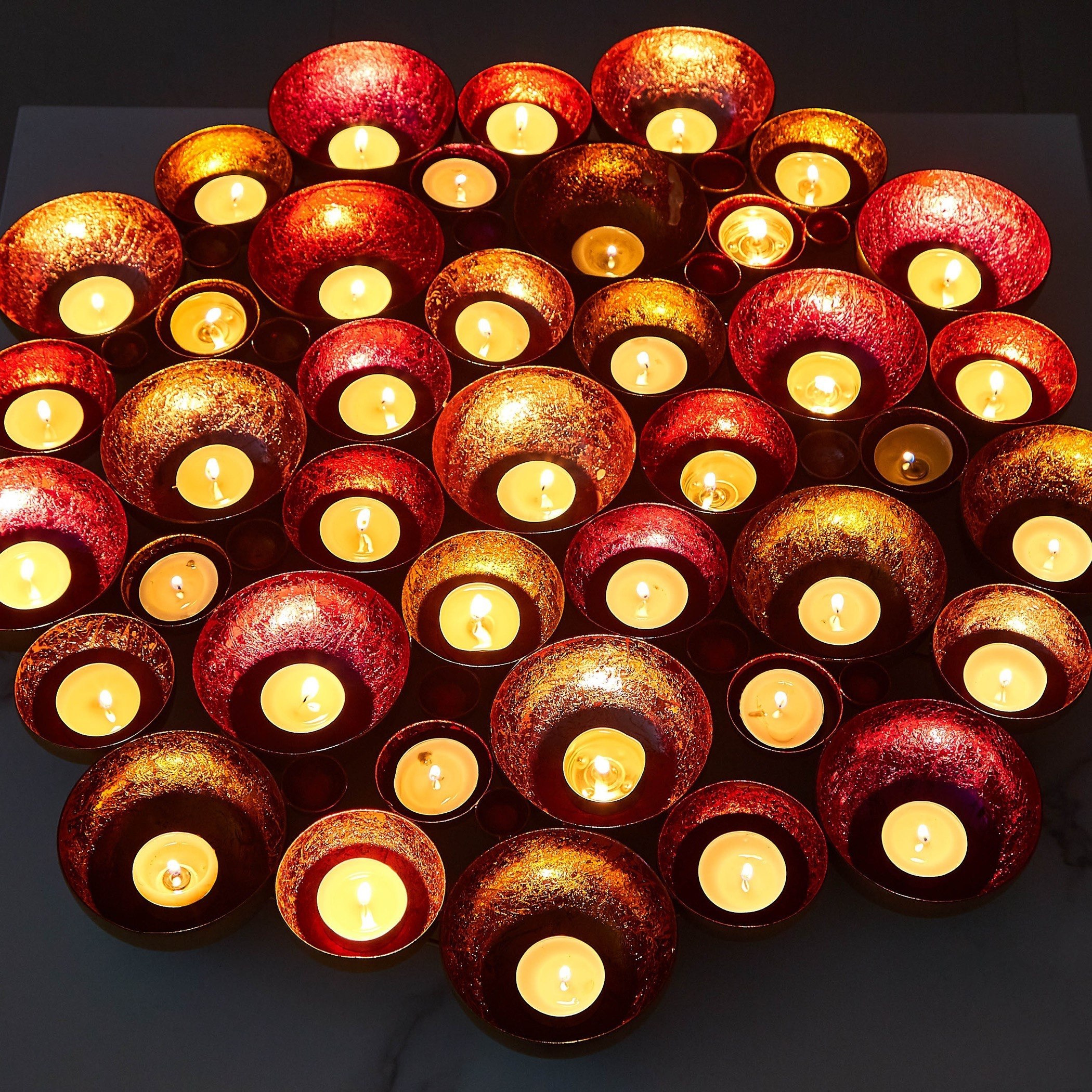 حامل شموع صغيرة معدني بتصميم زهرة للطاولة والحائط من زها -hbxlivingroom-decorandaccessories-candleholders-image-2