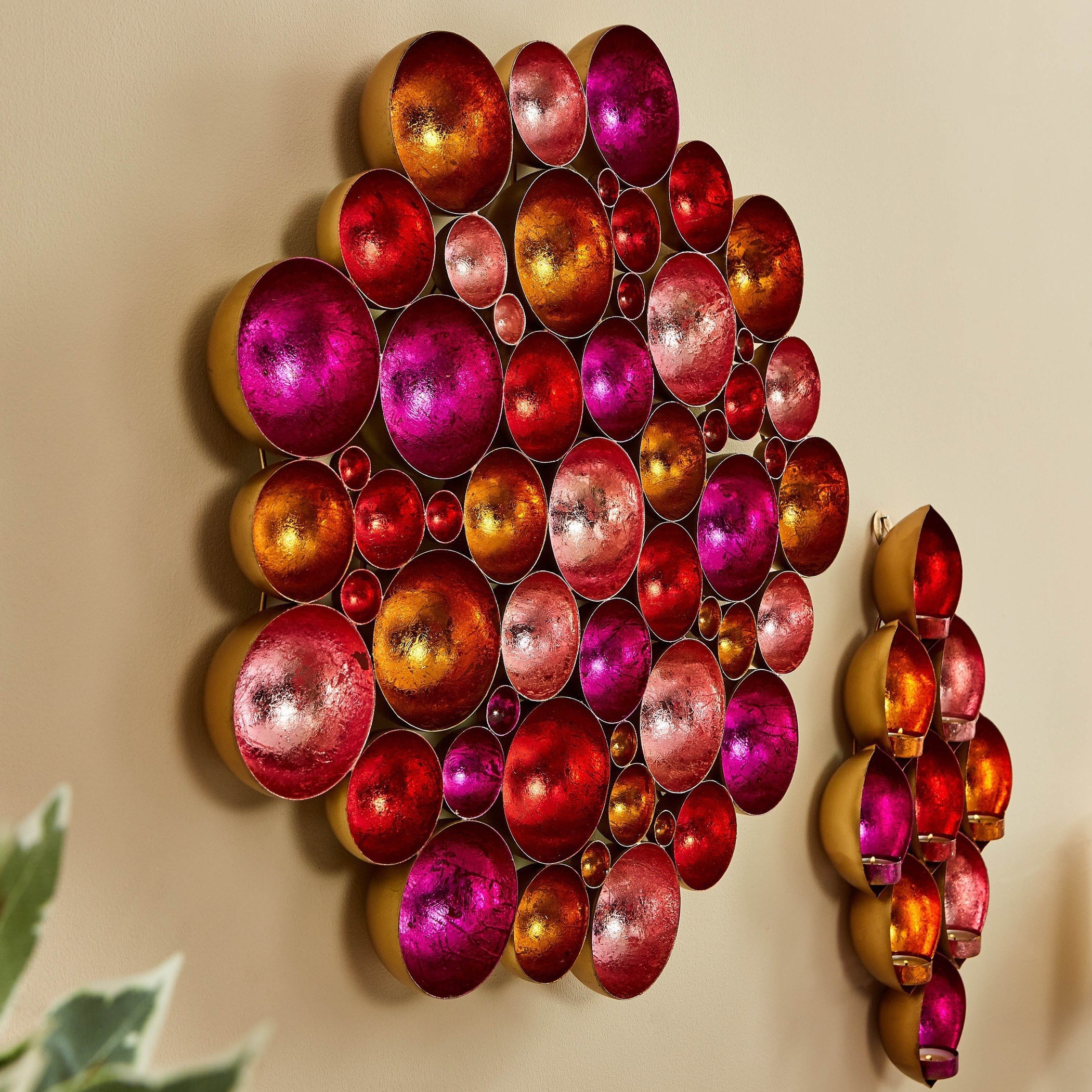 حامل شموع صغيرة معدني بتصميم زهرة للطاولة والحائط من زها -hbxlivingroom-decorandaccessories-candleholders-image-3