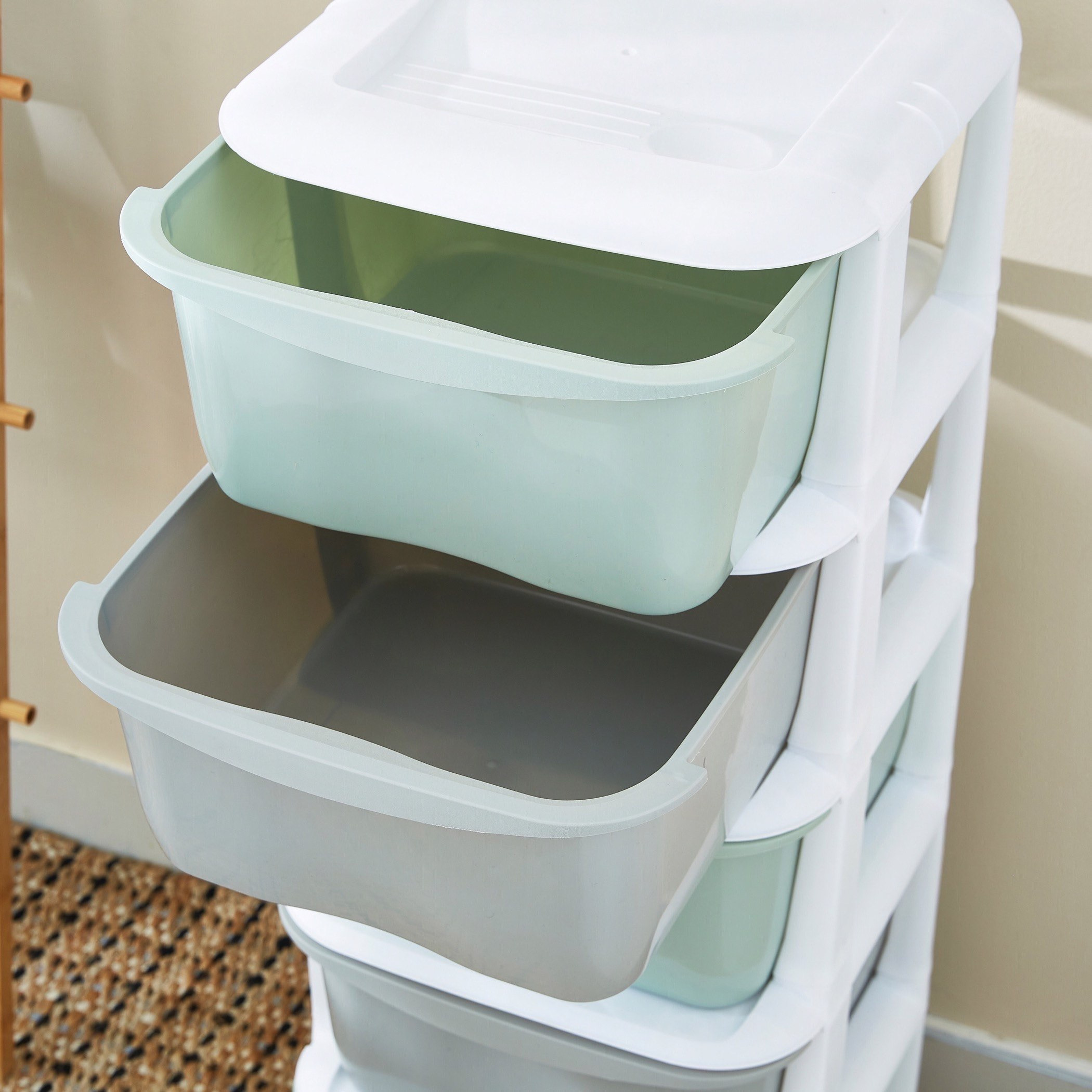 طقم أدراج بعجلات 5 طبقات من كيفن - 37x37x90 سم-hbxhomeware-hbxbathroom-image-4