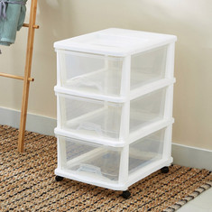 Kevin 3-Tier Drawer Set with Wheels - 44x33x59 cms
