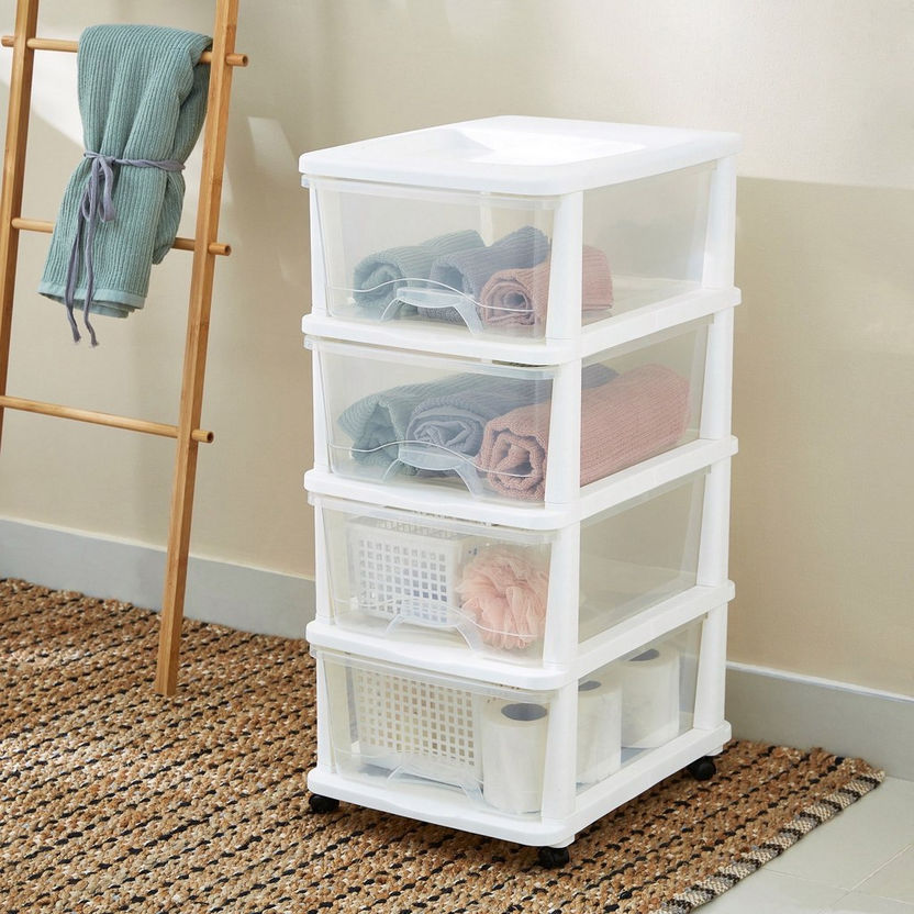 Kevin 4-Tier Drawer Set with Wheels - 44x34x77 cm-Organisers-image-0