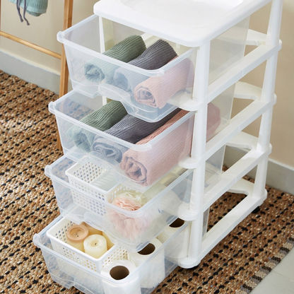 Kevin 4-Tier Drawer Set with Wheels - 44x34x77 cms