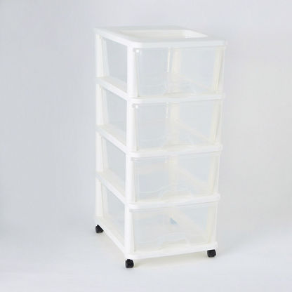 Kevin 4-Tier Drawer Set with Wheels - 44x34x77 cms