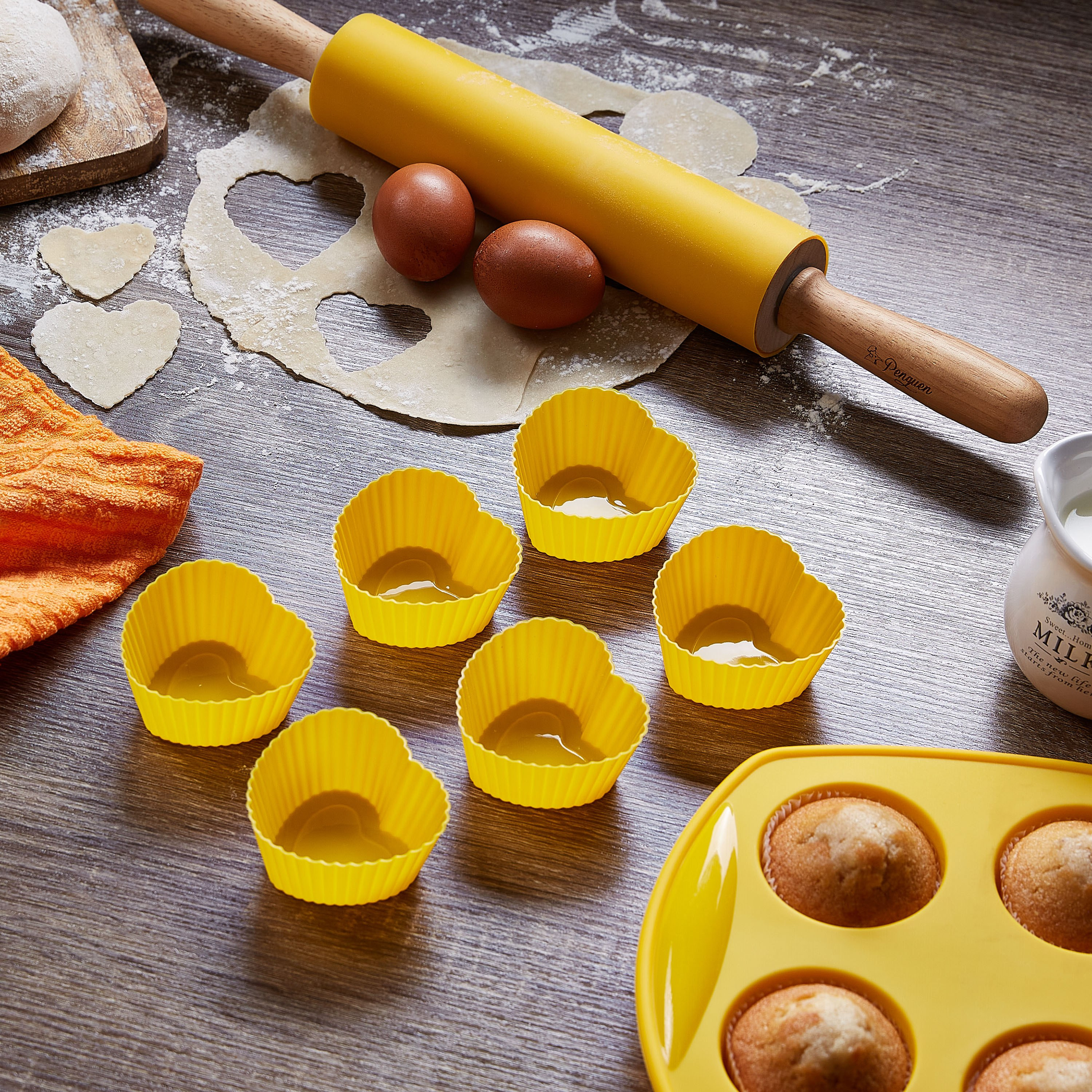 قالب كاب كيك على شكل قلب - طقم من 6 قطع-hbxkitchen-bakeware-image-4