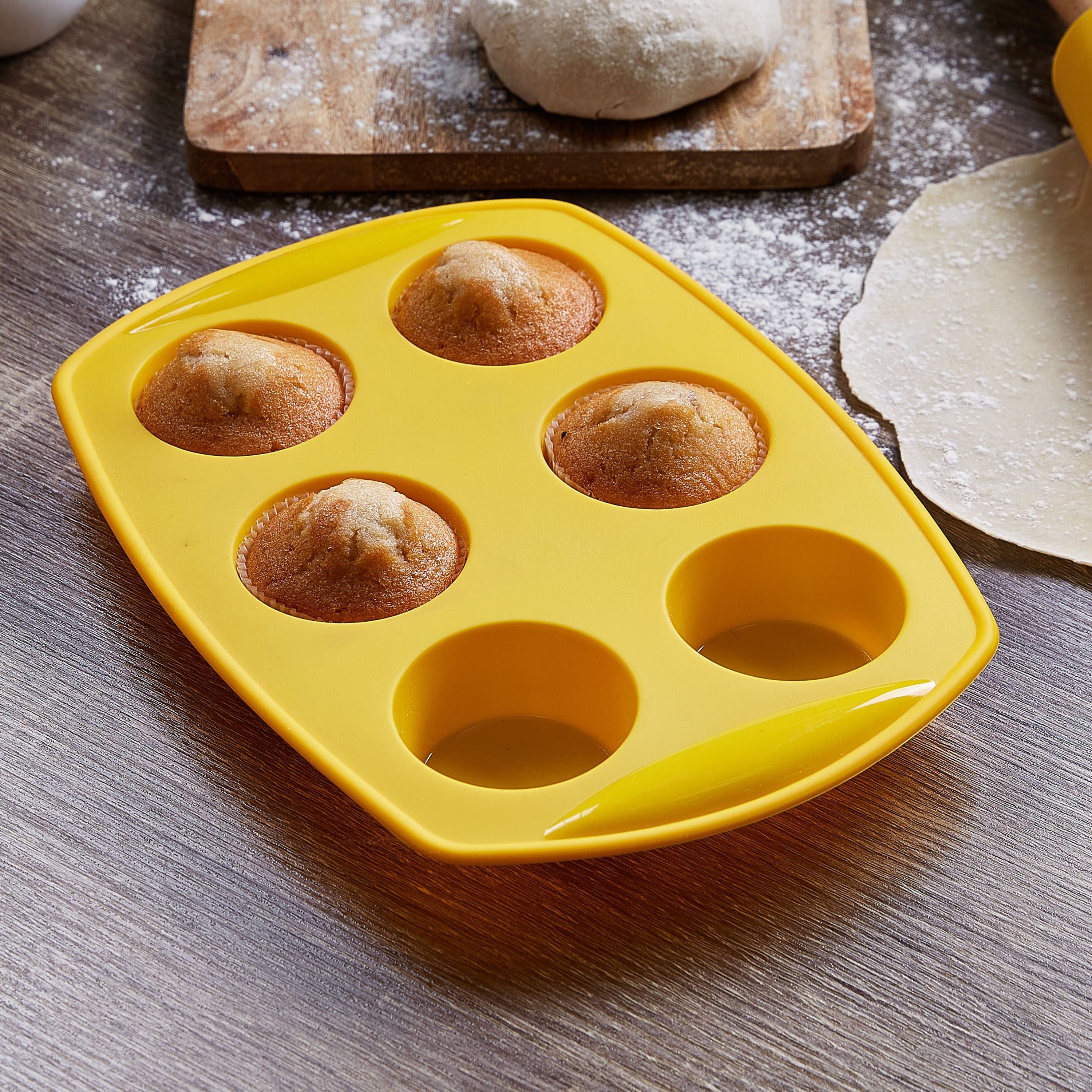 قالب 6 أكواب فطائر مستطيل الشكل من السيليكون-hbxkitchen-bakeware-image-1