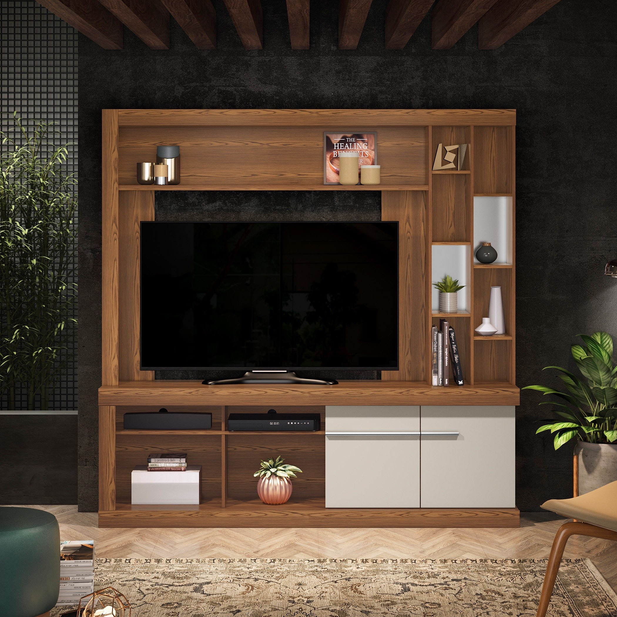 وحدة حائط للتلفزيونات حتى 65 بوصة من كانيلا-hbxlivingroom-mediaunitsandstorage-wallunits-image-1