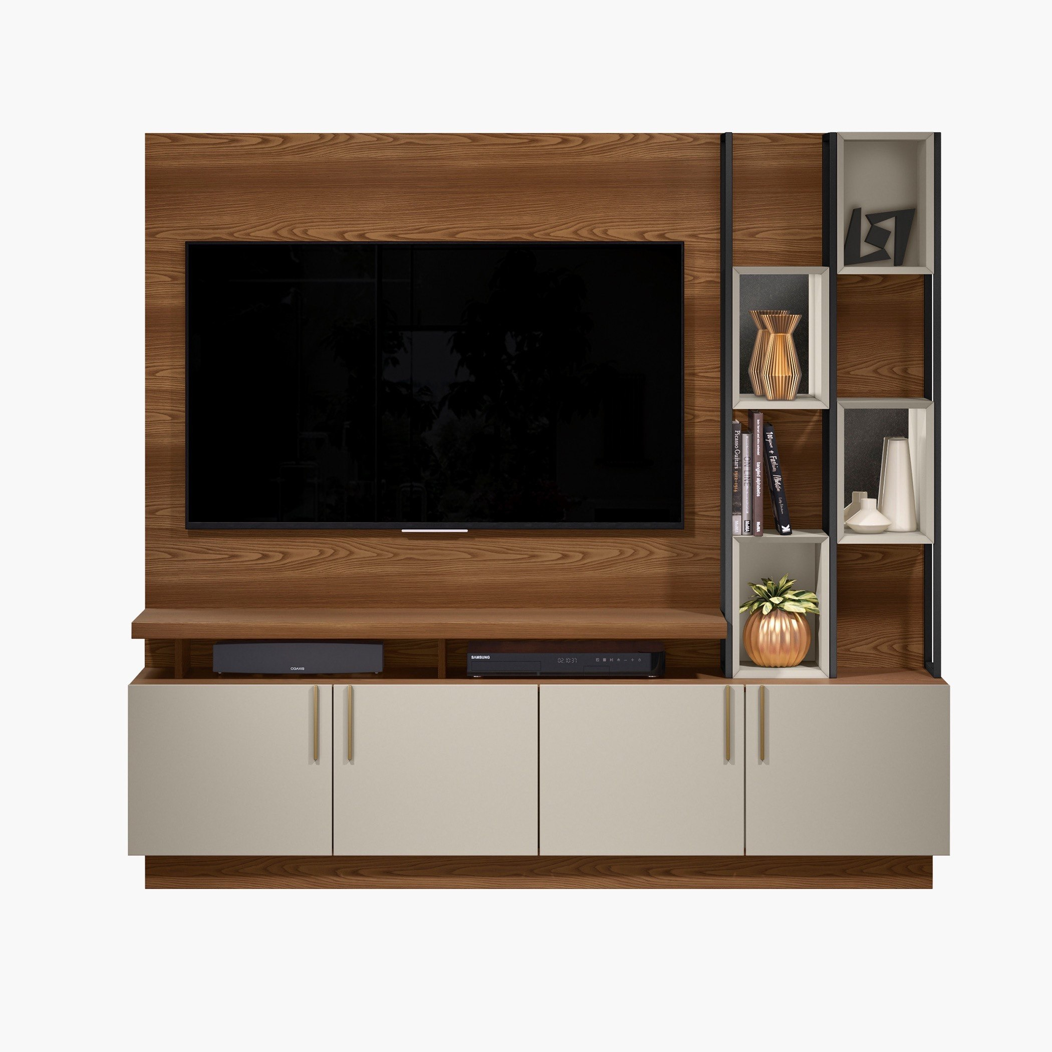 وحدة حائط للتلفزيونات حتى 60 بوصة من لامار-hbxlivingroom-mediaunitsandstorage-wallunits-image-2
