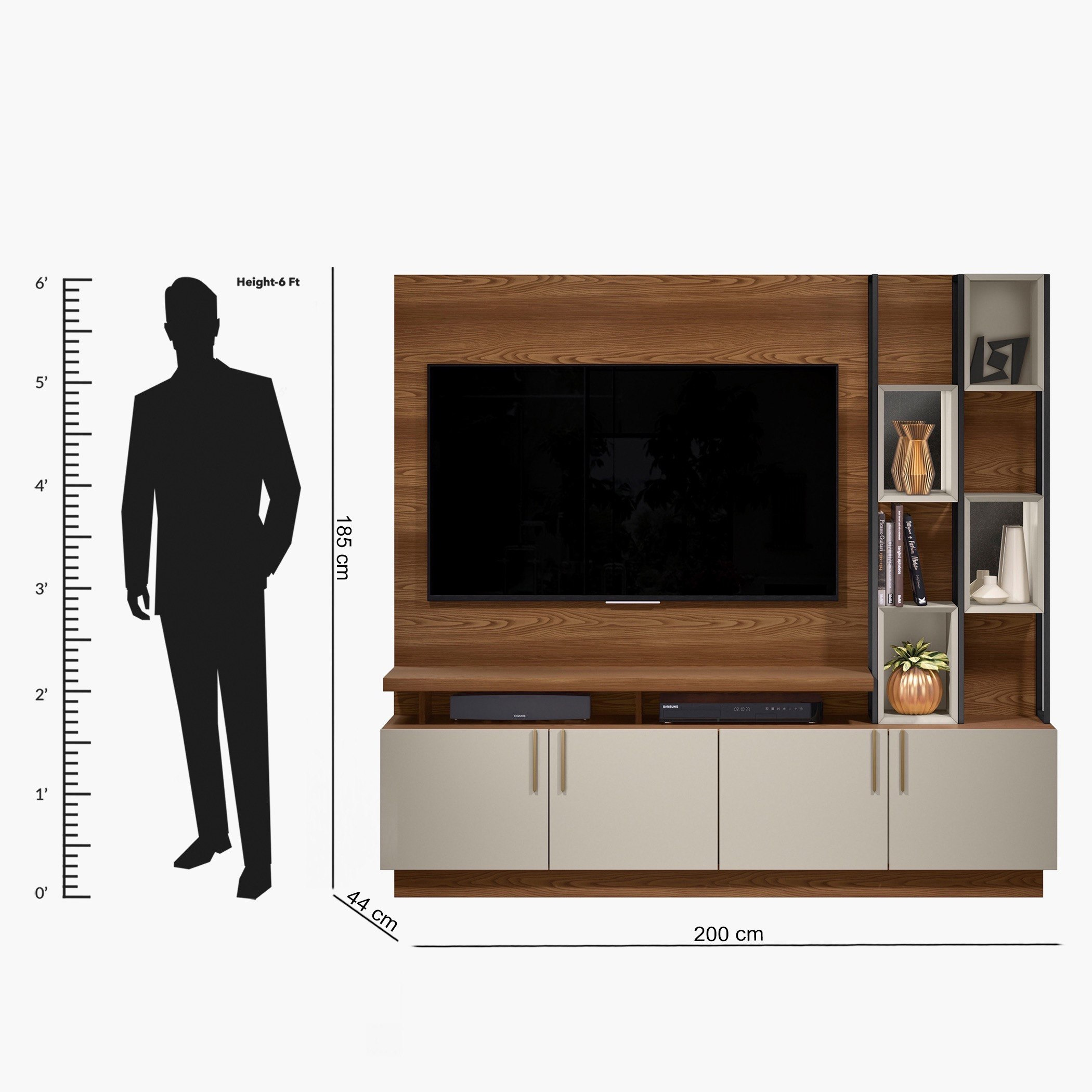 وحدة حائط للتلفزيونات حتى 60 بوصة من لامار-hbxlivingroom-mediaunitsandstorage-wallunits-image-6